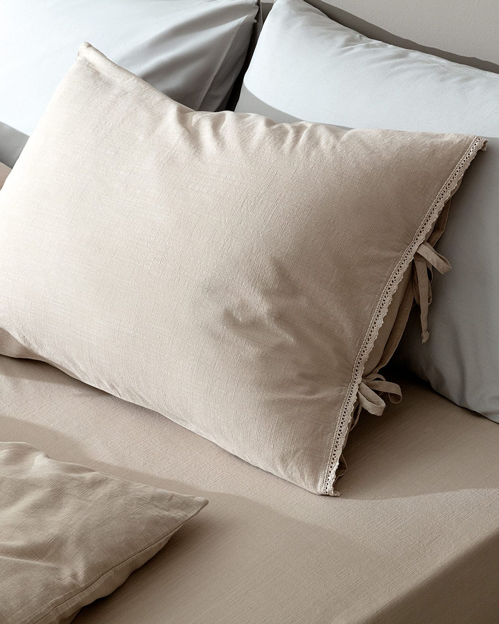 Tracey Bettwäsche-Set in Leinenoptik für King-Size-Betten, waschbar - 1