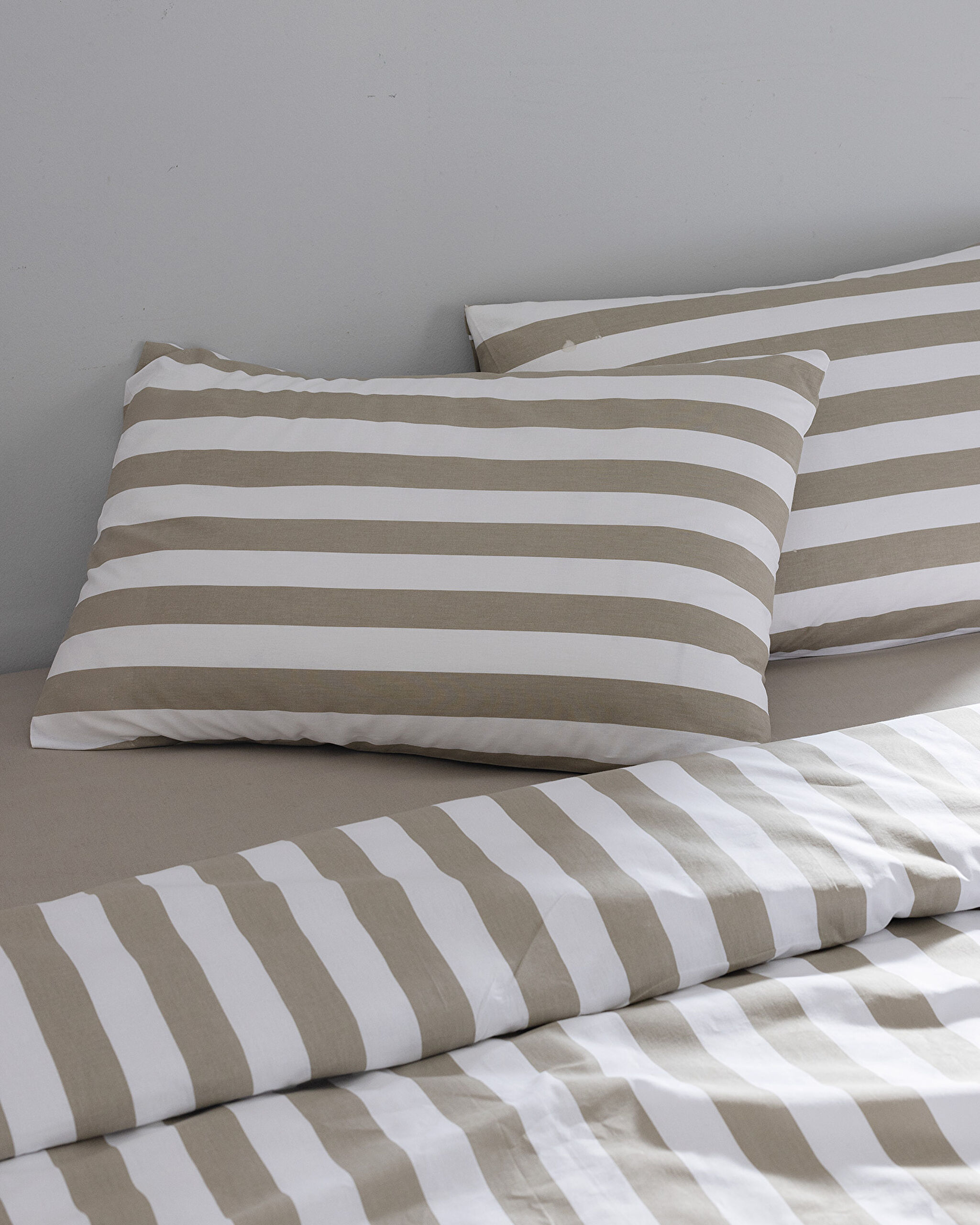 Ensemble de housse de couette imprimé Ranforce 100% coton Avignon King Size - Kaki - 2