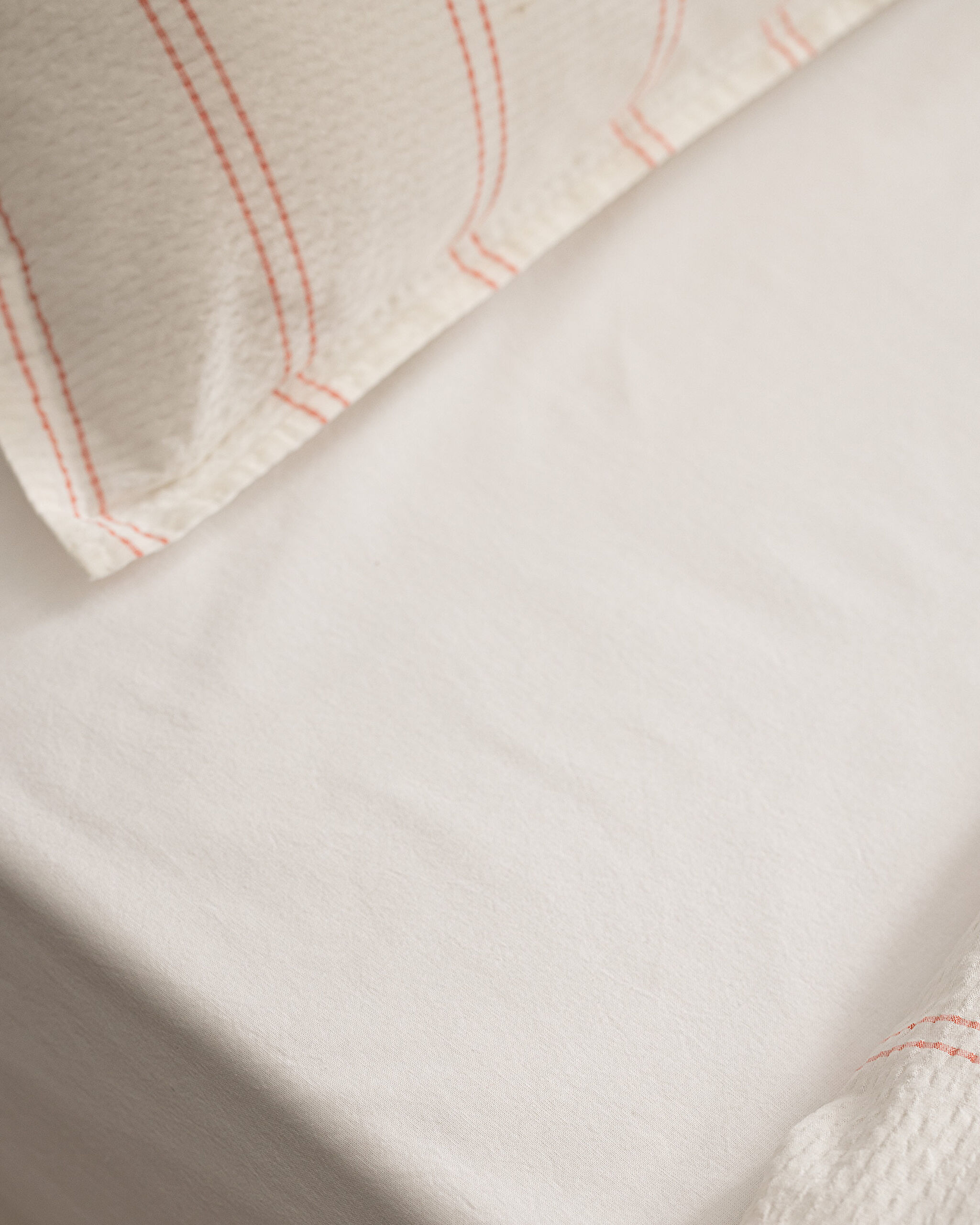 Ensemble de housse de couette en seersucker lavé 100 % coton à rayures Linda pour très grand lit - B - 6