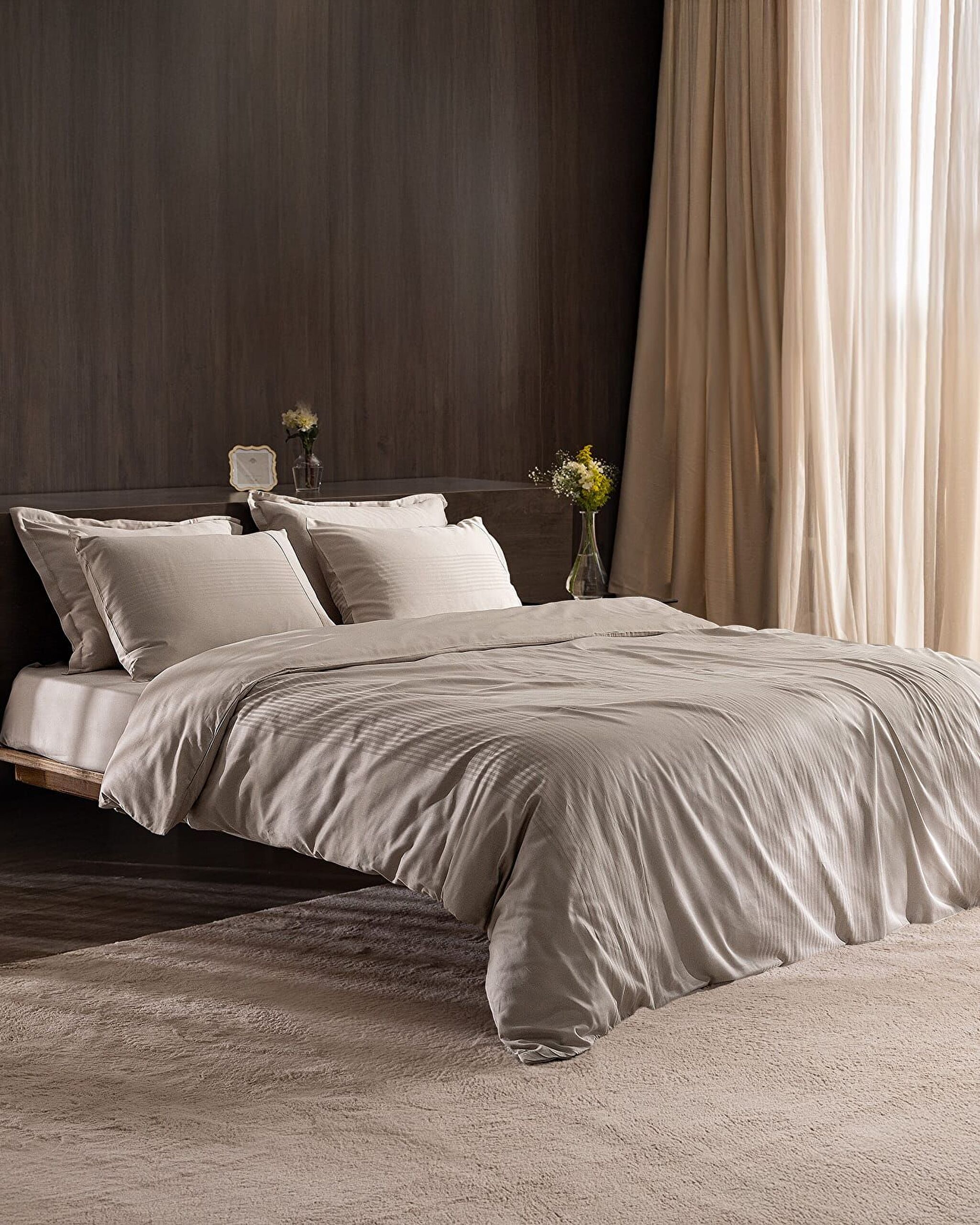 Reverie  King Size Bamboo Dobby Duvet Cover Set - 0