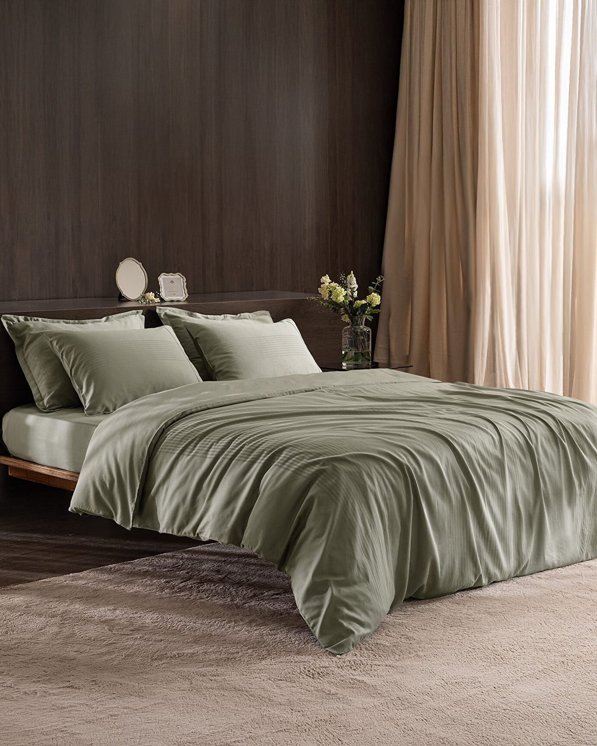 Reverie  King Size Bamboo Dobby Duvet Cover Set - 0