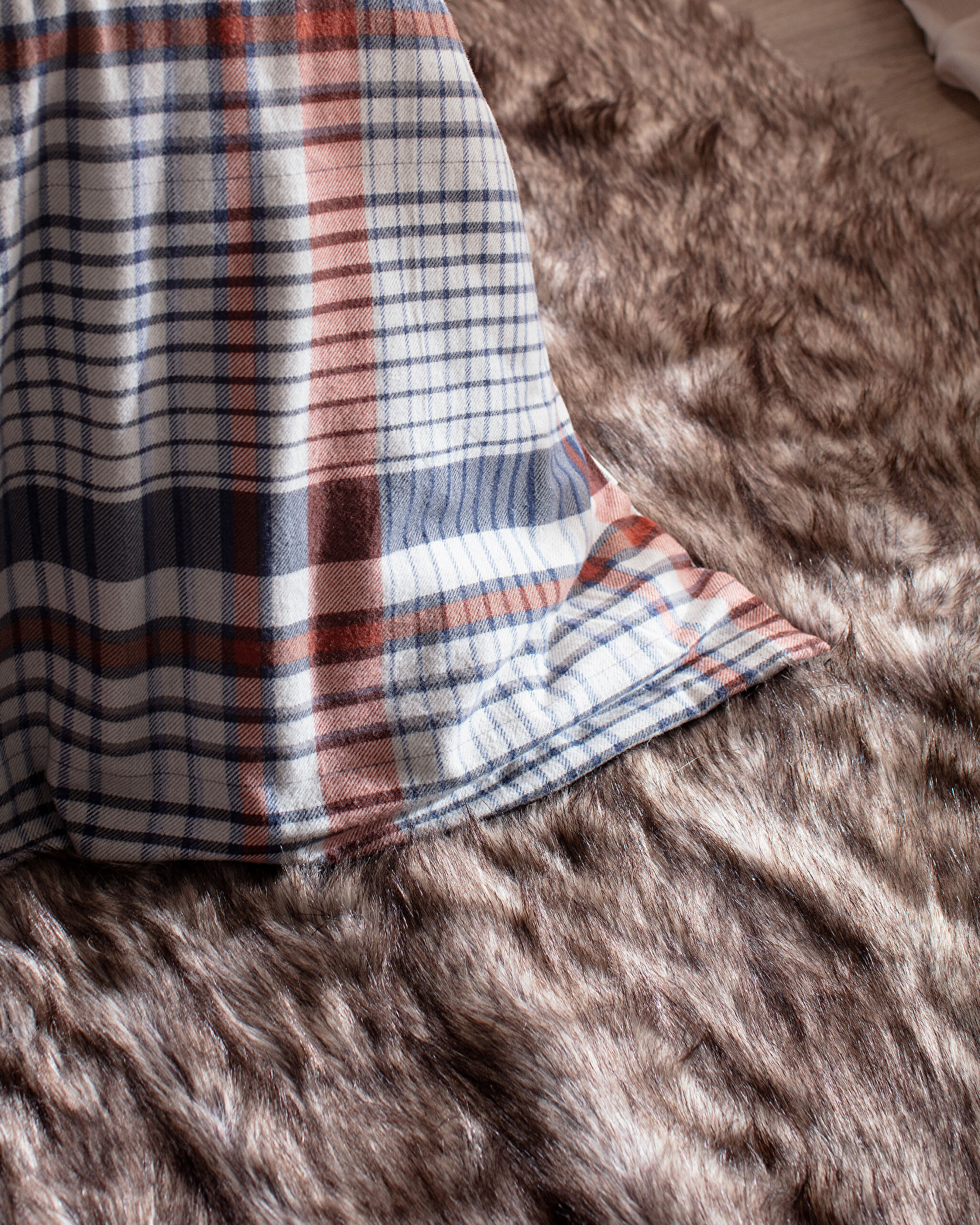 Ensemble de housse de couette en flanelle 100 % coton King Size Boussy - Bleu marine - 4