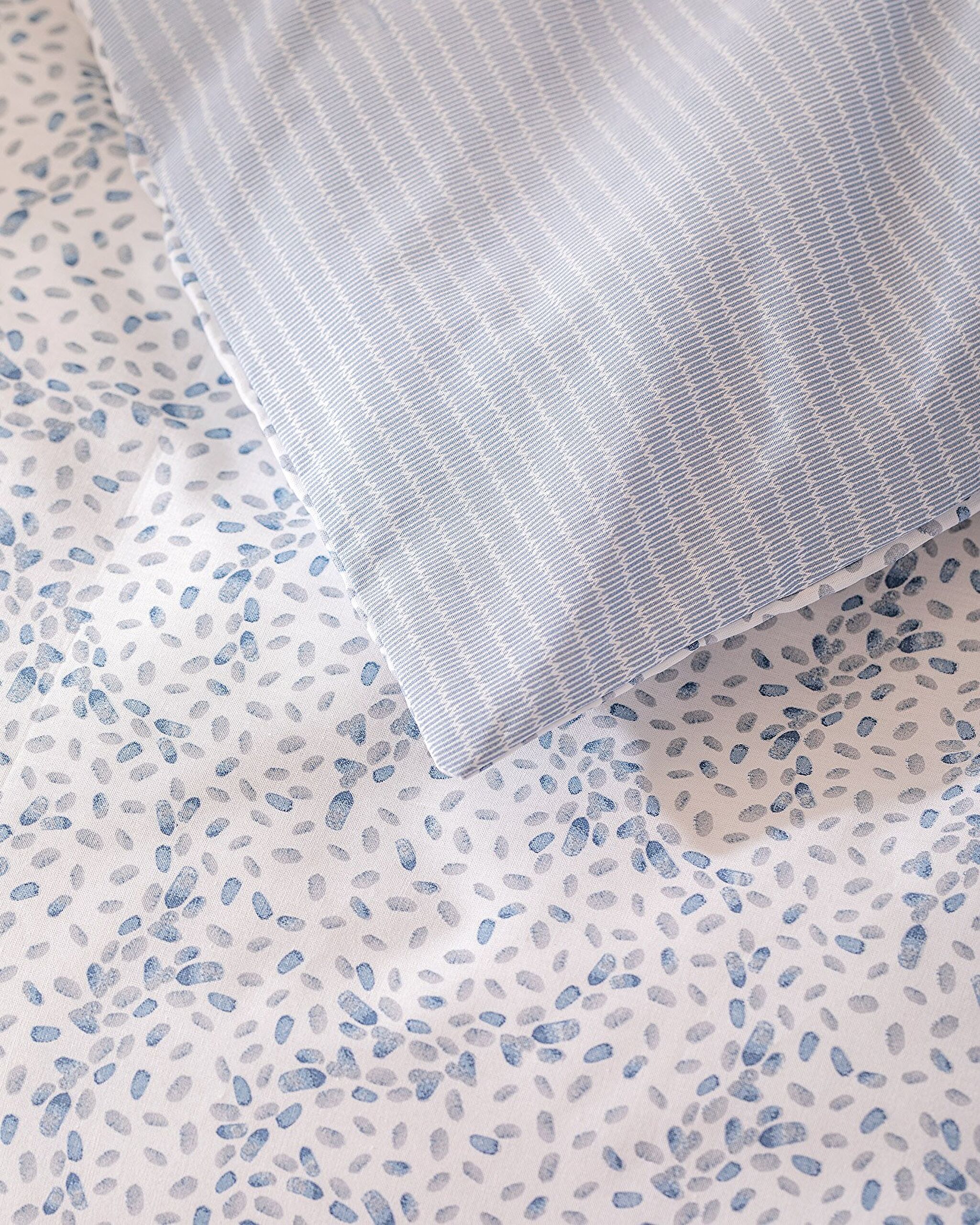 Octave King Size 100 % Baumwolle Ranforce bedrucktes Bettbezug-Set – Blau - 2