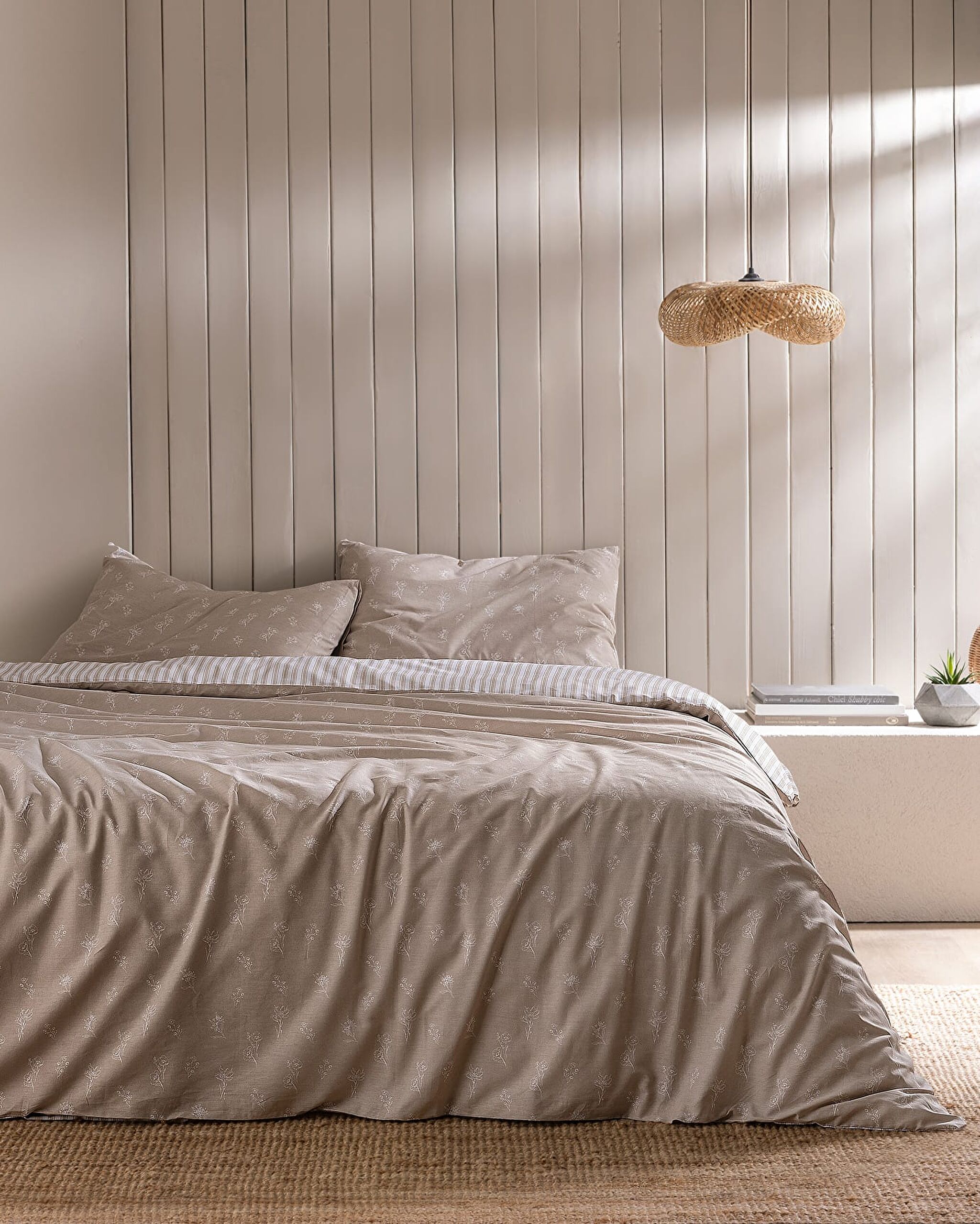 Rever Kıng Size Duvet Cover Set - Ranforce Patterned - 0