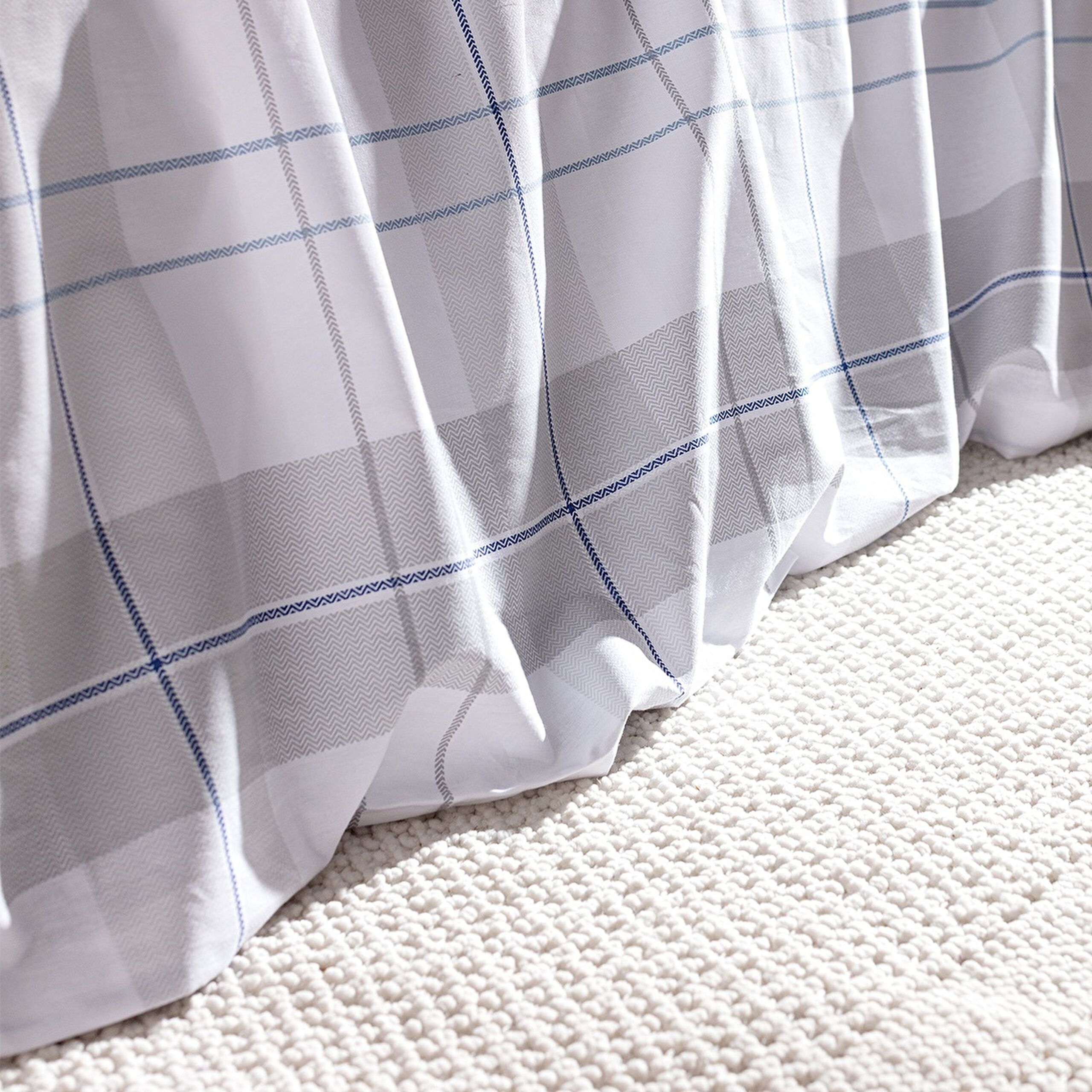 Ensemble de housse de couette imprimé Ranforce 100% coton Musette King Size - Bleu - 3