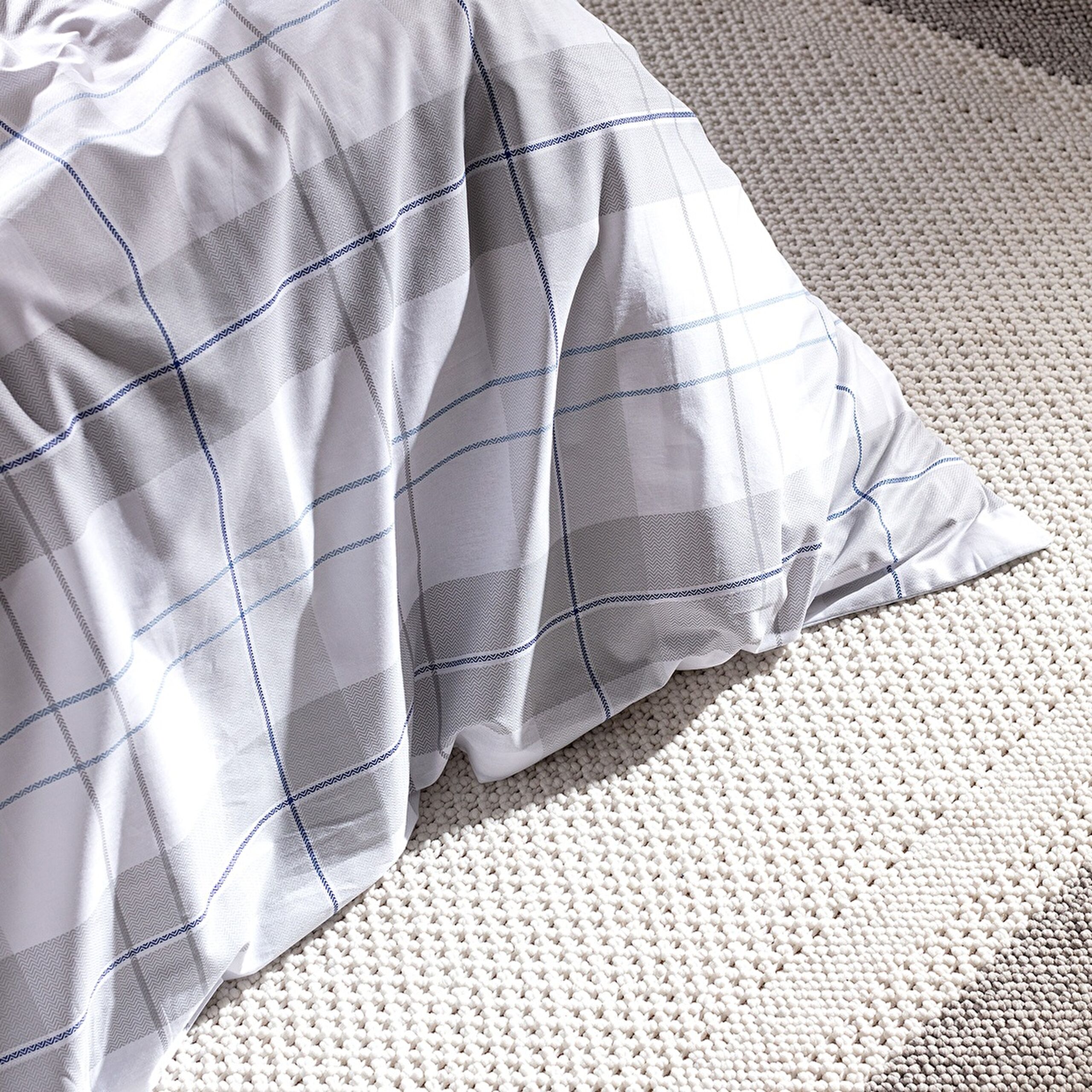 Ensemble de housse de couette imprimé Ranforce 100% coton Musette King Size - Bleu - 1