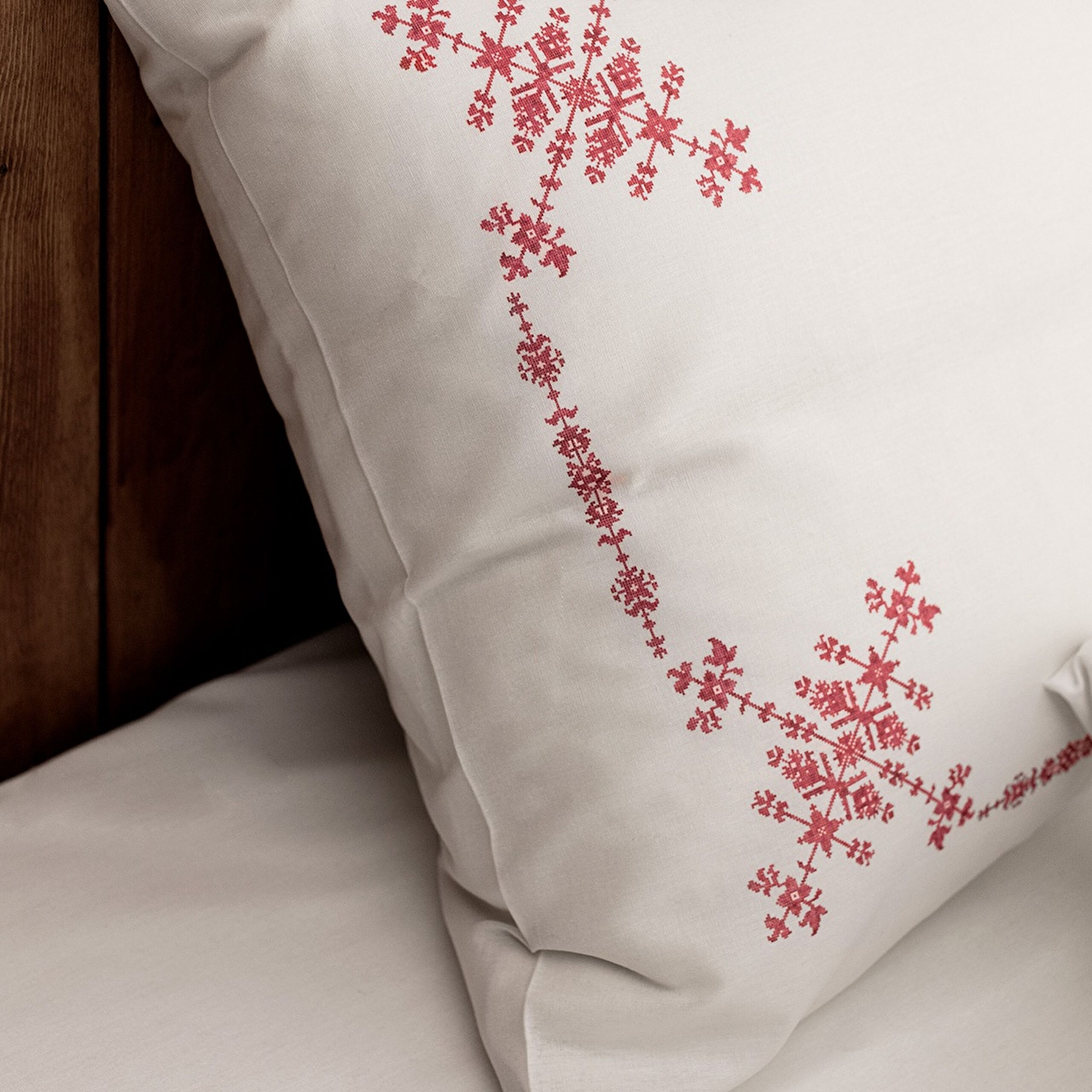 Ensemble de housse de couette 100 % coton Ruse King Size - Rouge - 4