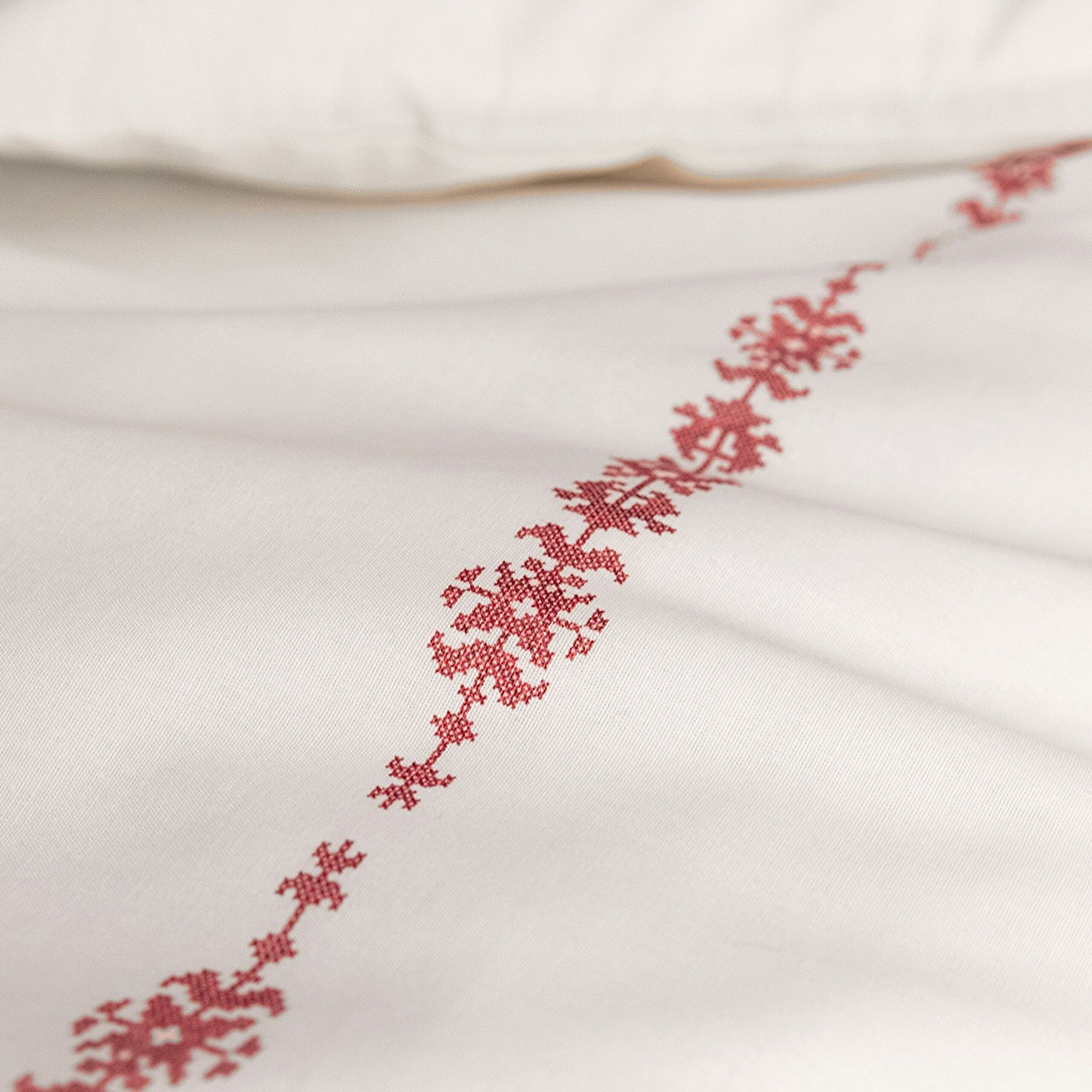 Ensemble de housse de couette 100 % coton Ruse King Size - Rouge - 5