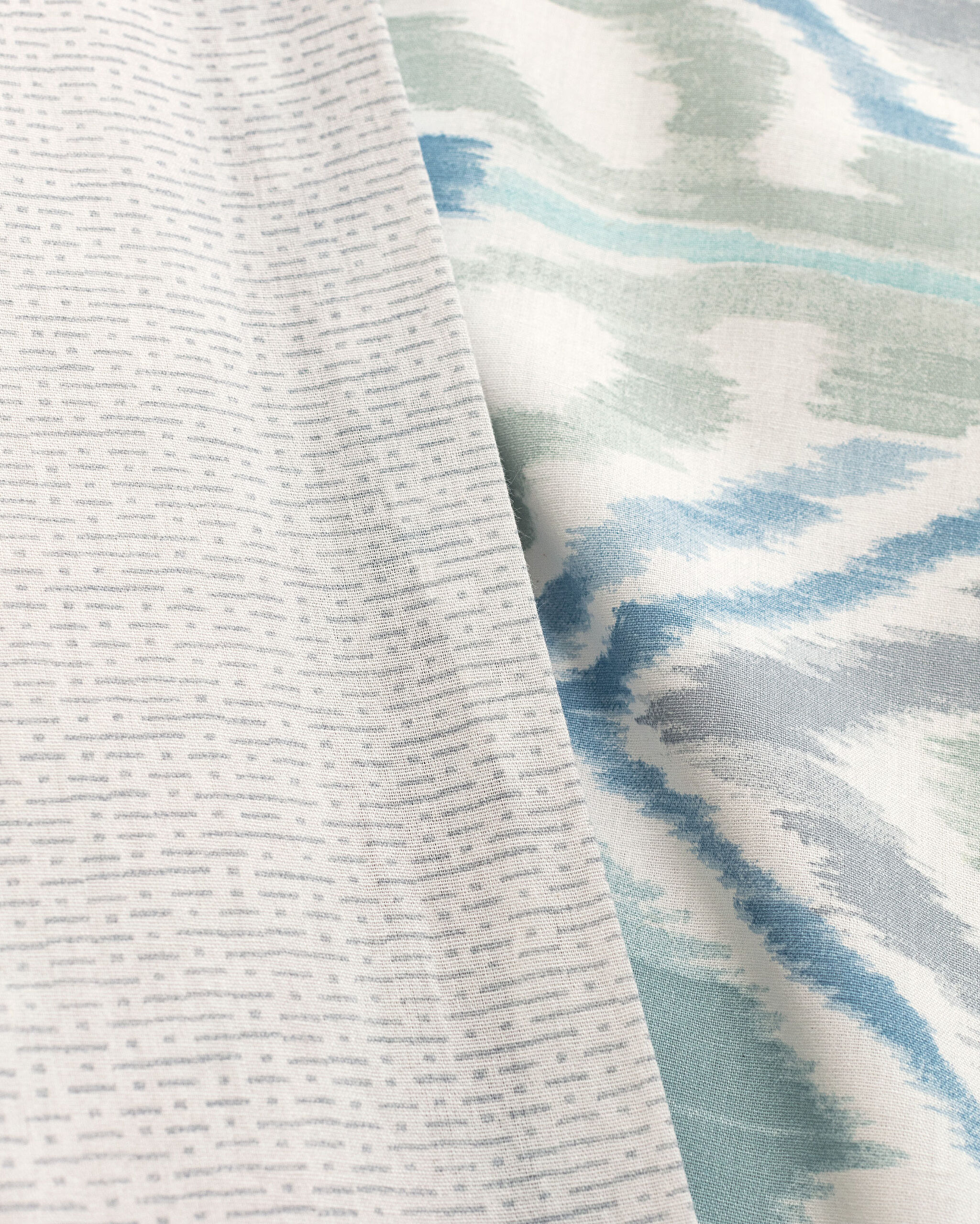 Ensemble de housse de couette imprimé Ranforce élastique 100 % coton Norris King Size - Gris/Menthe - 5