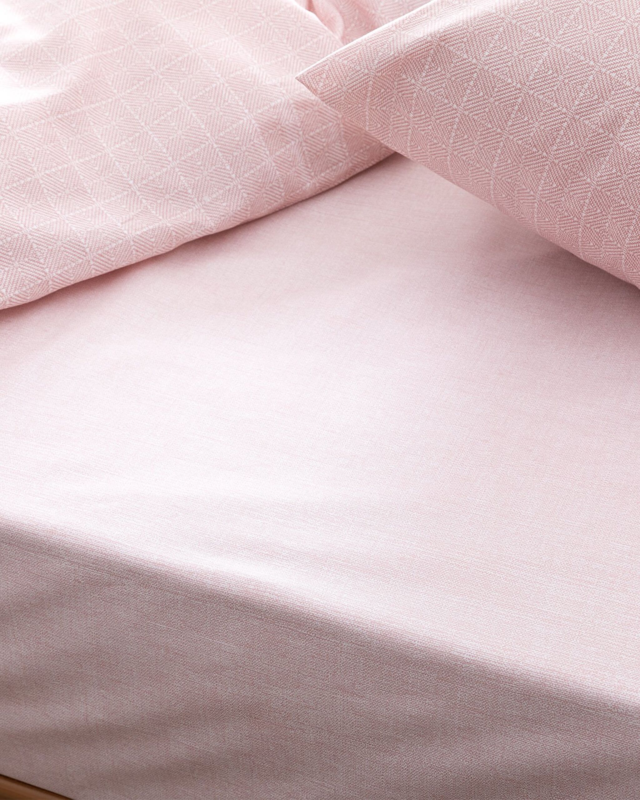 Ensemble de housse de couette imprimé Ranforce 100 % coton King Size Odette - Poudre - 4