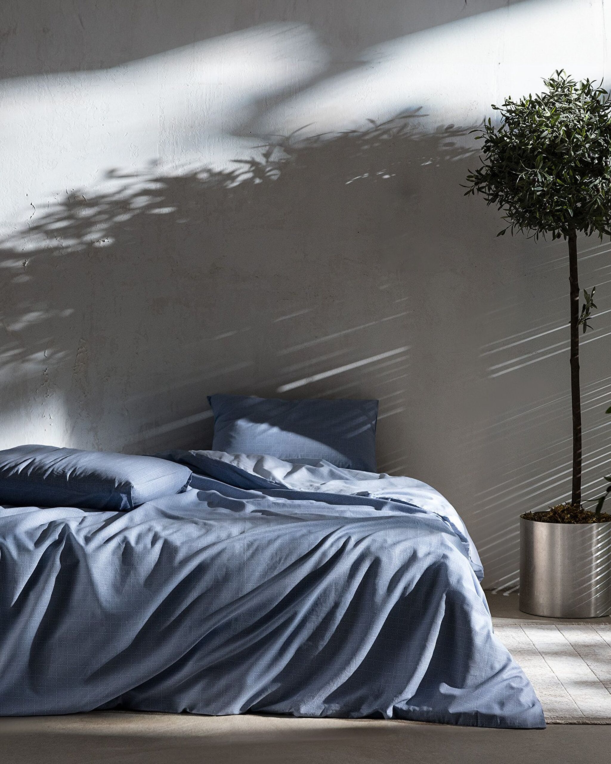 Odette King Size 100% Cotton Ranforce Printed Duvet Cover Set - Dark Blue - 0