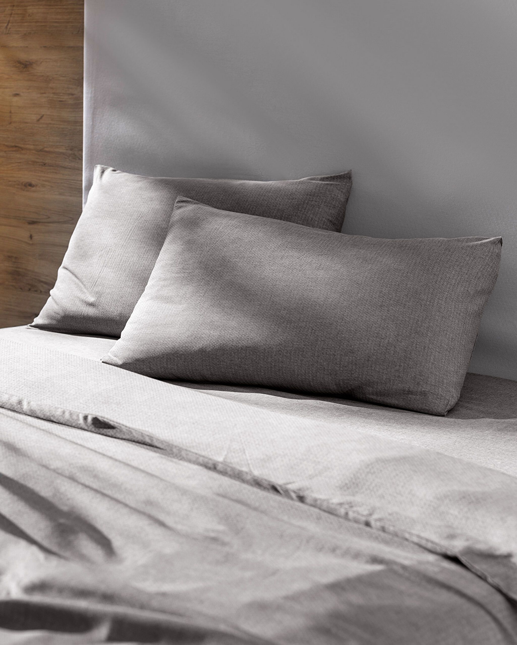 Ensemble de housse de couette Benati King Size 100 % coton teint en fil - Anthracite - 2