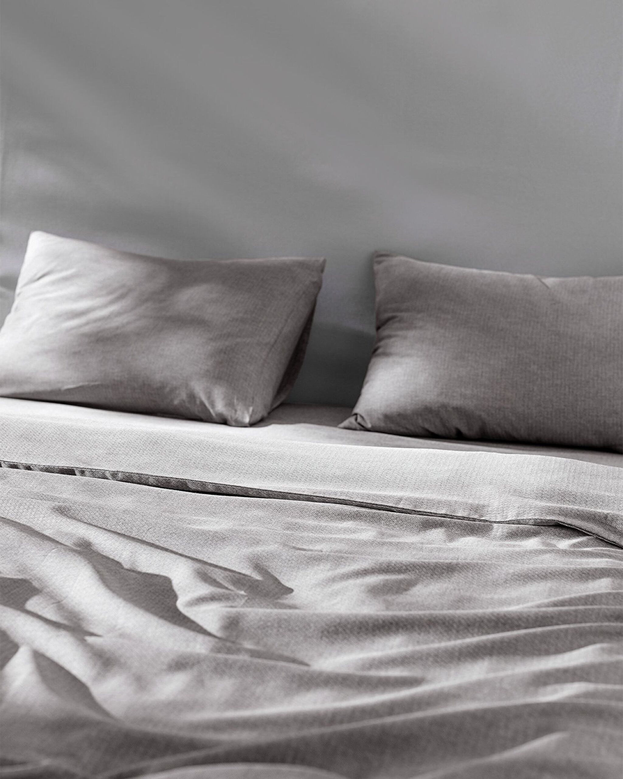 Ensemble de housse de couette Benati King Size 100 % coton teint en fil - Anthracite - 3