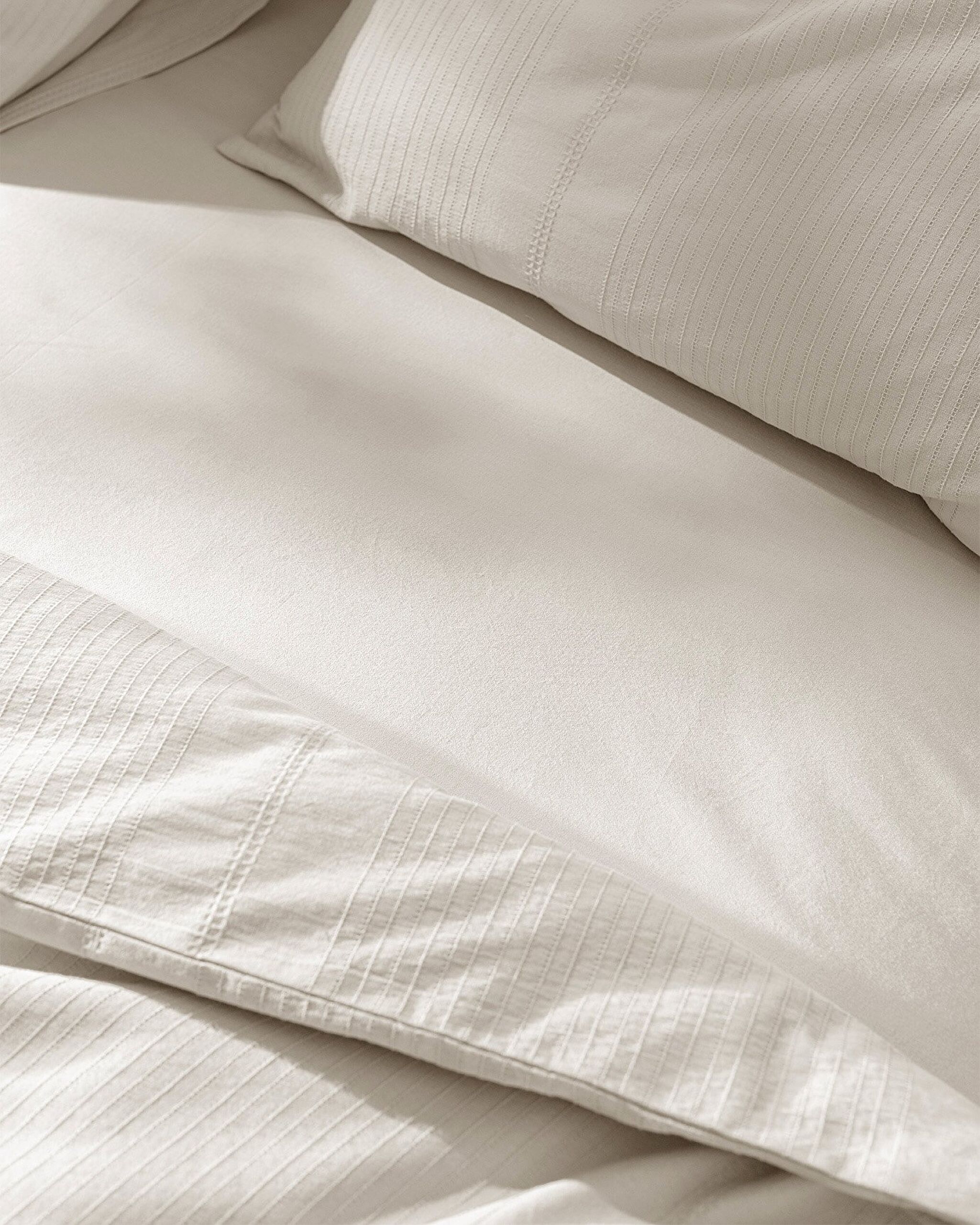 Ensemble de housse de couette en ratière 100 % coton Rosalie King Size - Beige - 5