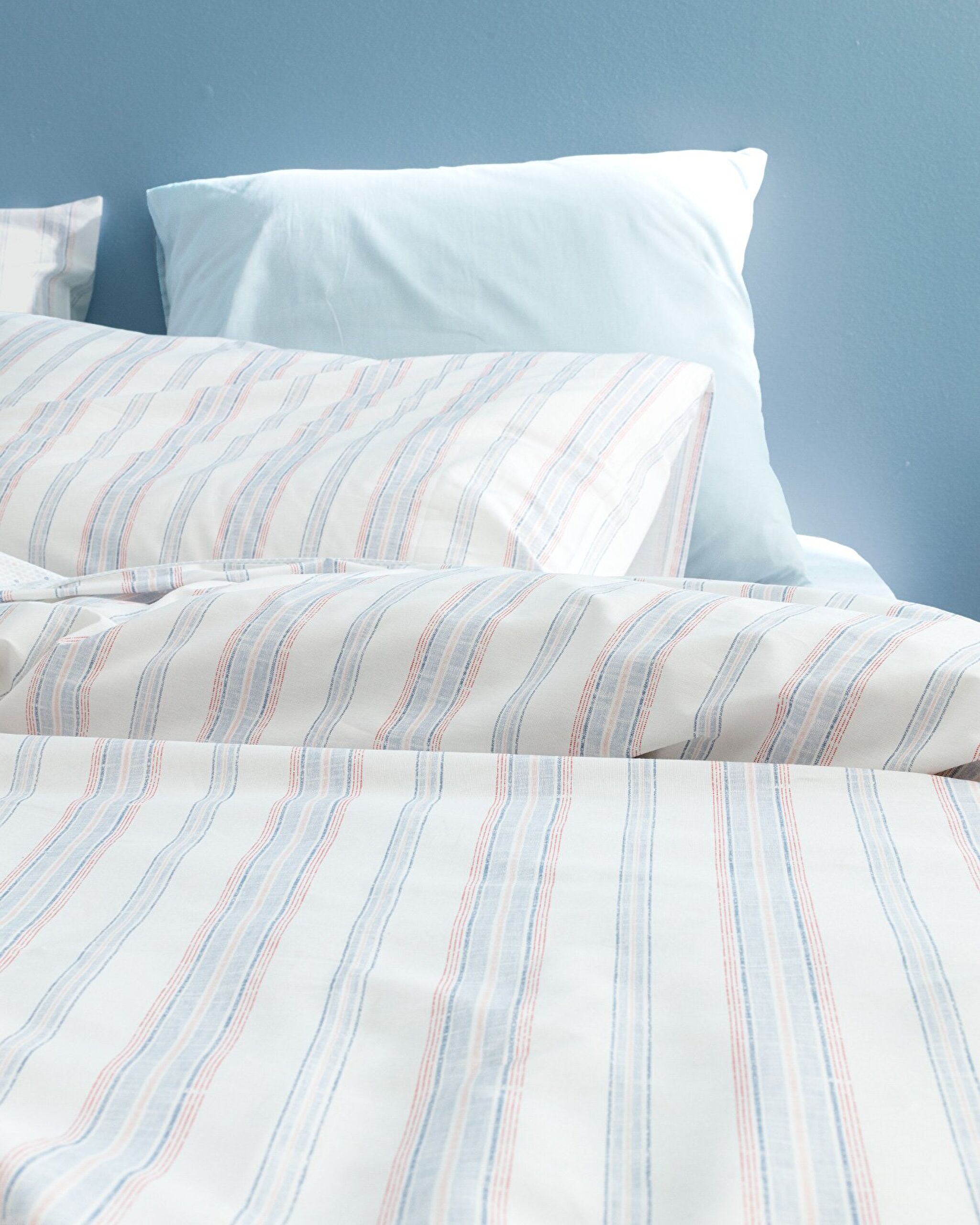 Avery King Size 100% Cotton Ranforce Printed Duvet Cover Set - Blue/Pink - 4