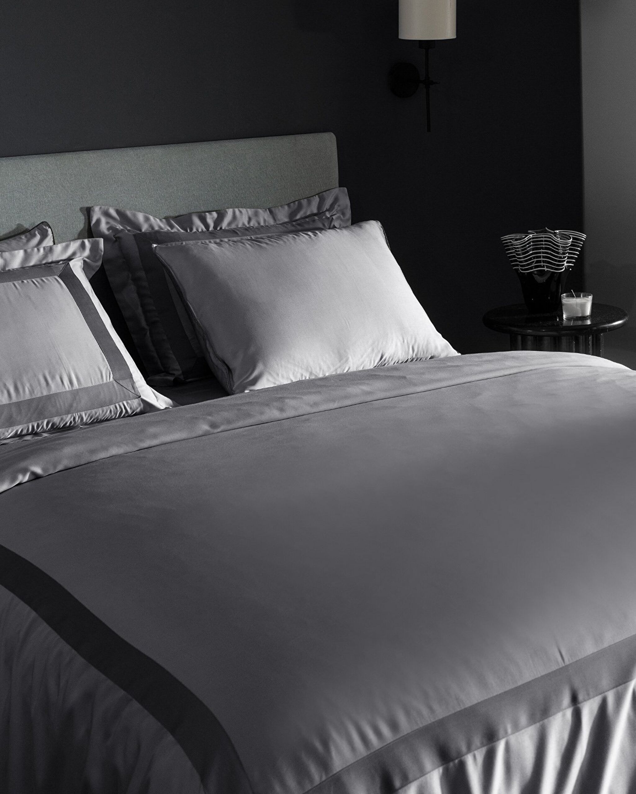 Parure de lit Samoa King Size en satin de bambou - Kaki - 1