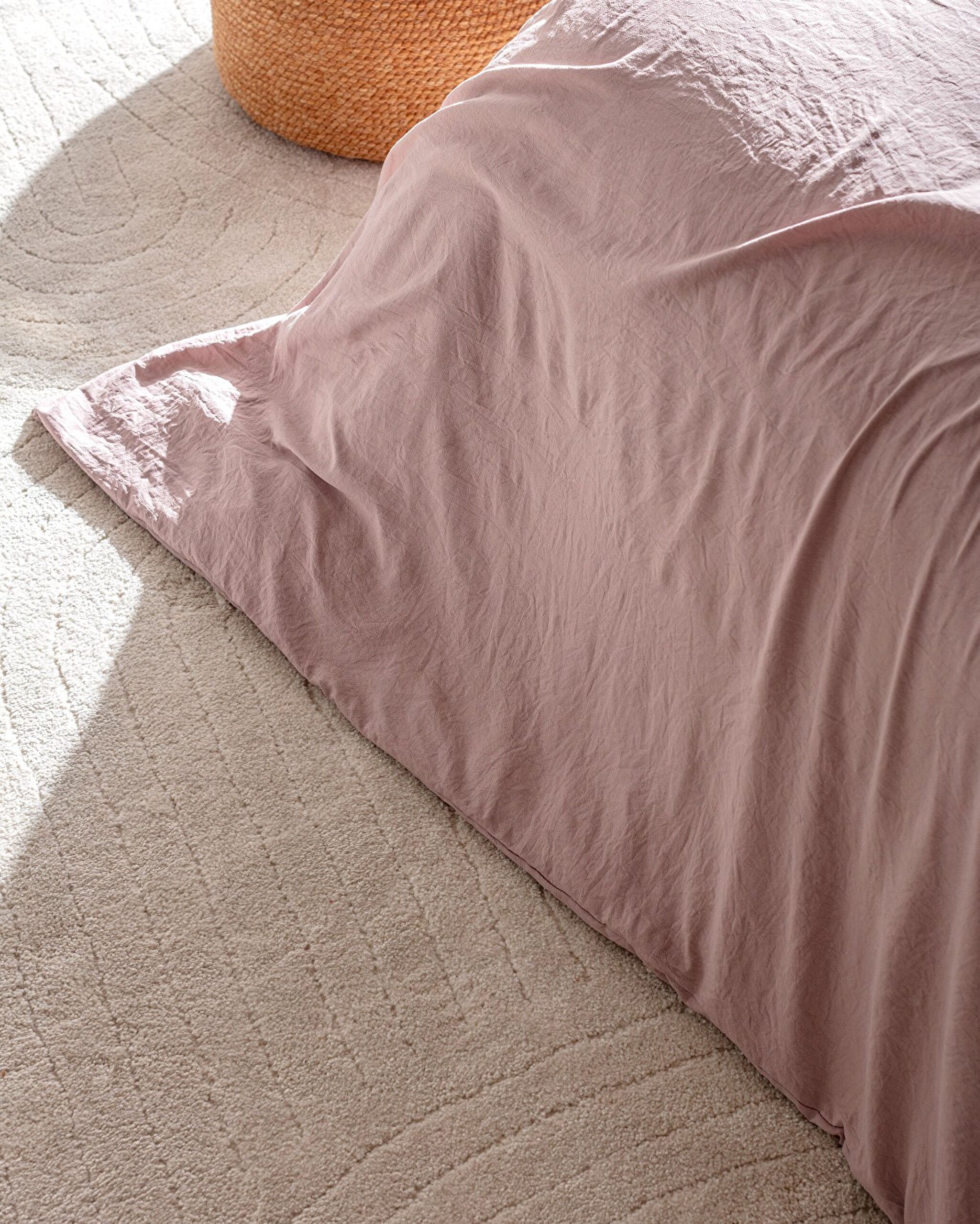 Ensemble de housse de couette élastique en microfibre pour lit king size Mona - Poudre - 2