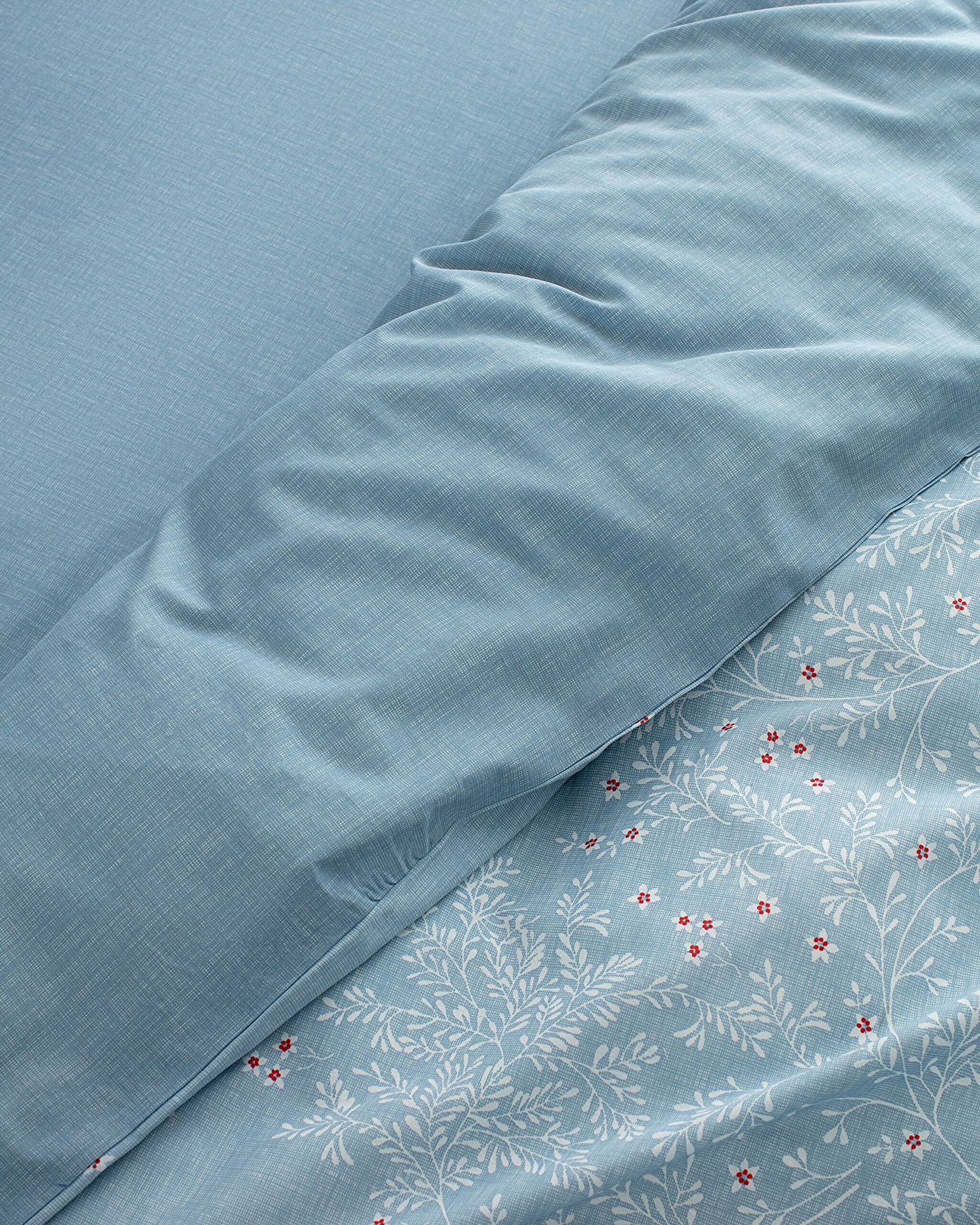 Ensemble de housse de couette imprimée en coton King Size Emele - Bleu - 3