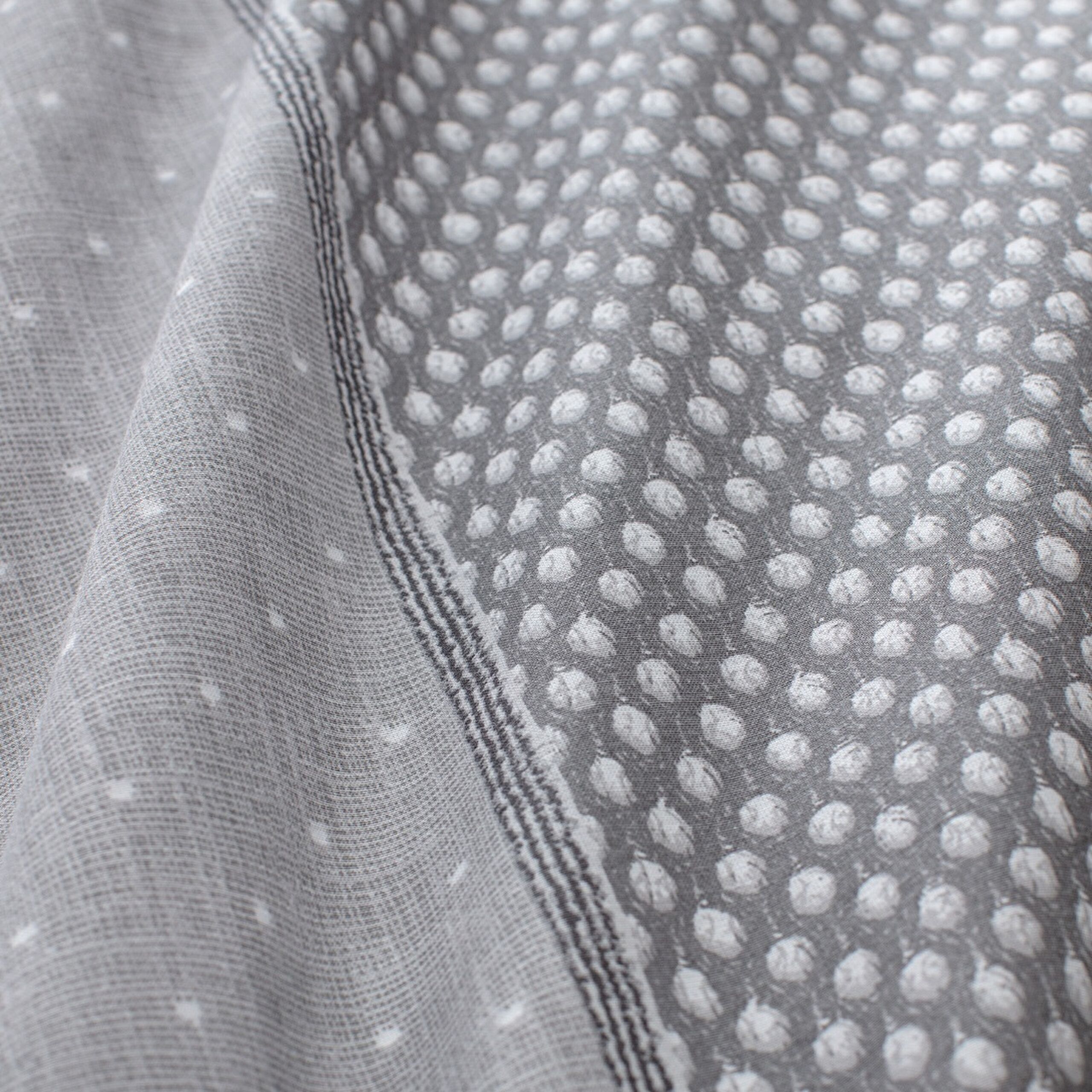 Ensemble de housse de couette imprimé en coton King Size Hugo - Gris - 5