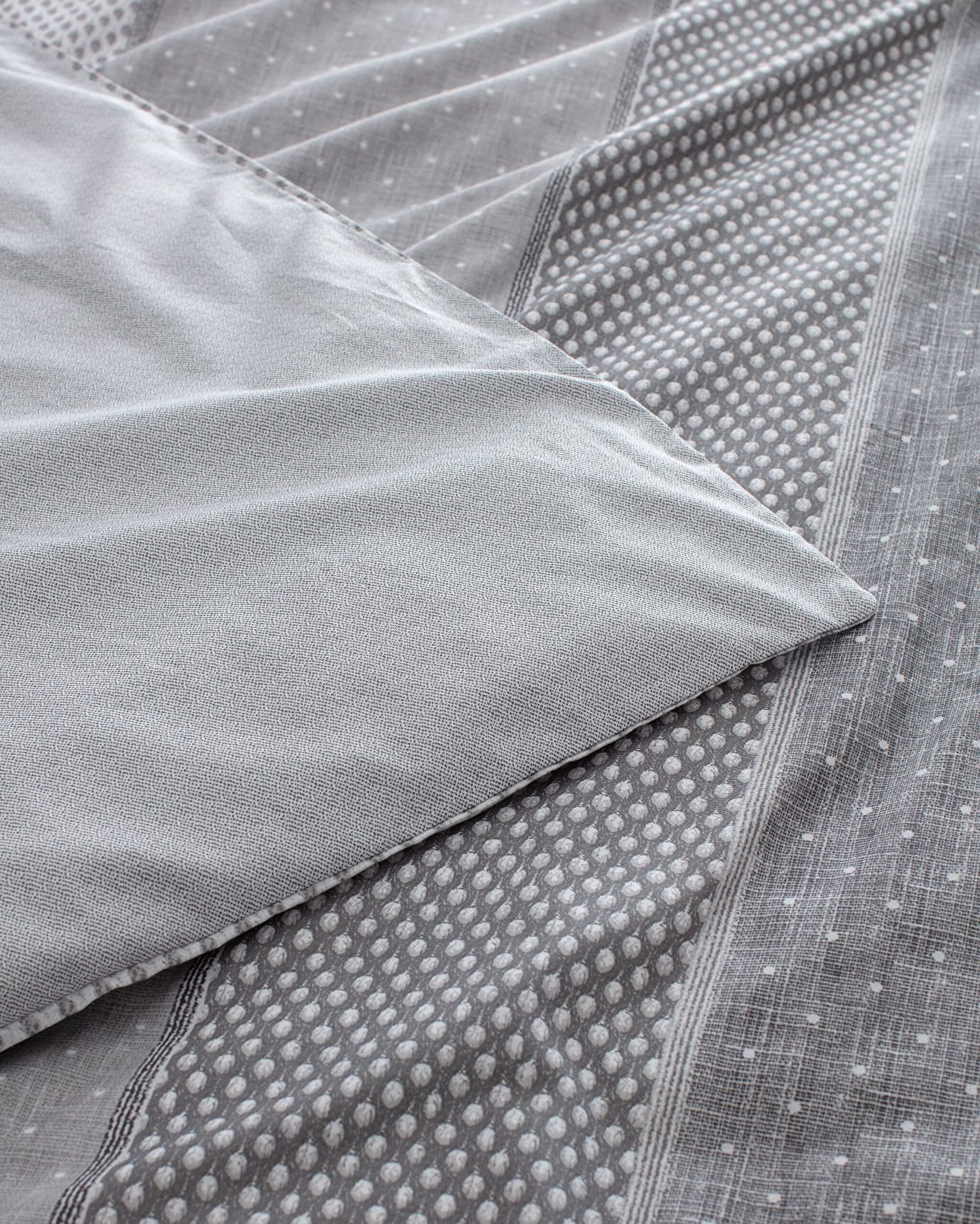 Hugo kingsize katoenen dekbedovertrekset met print - grijs - 4