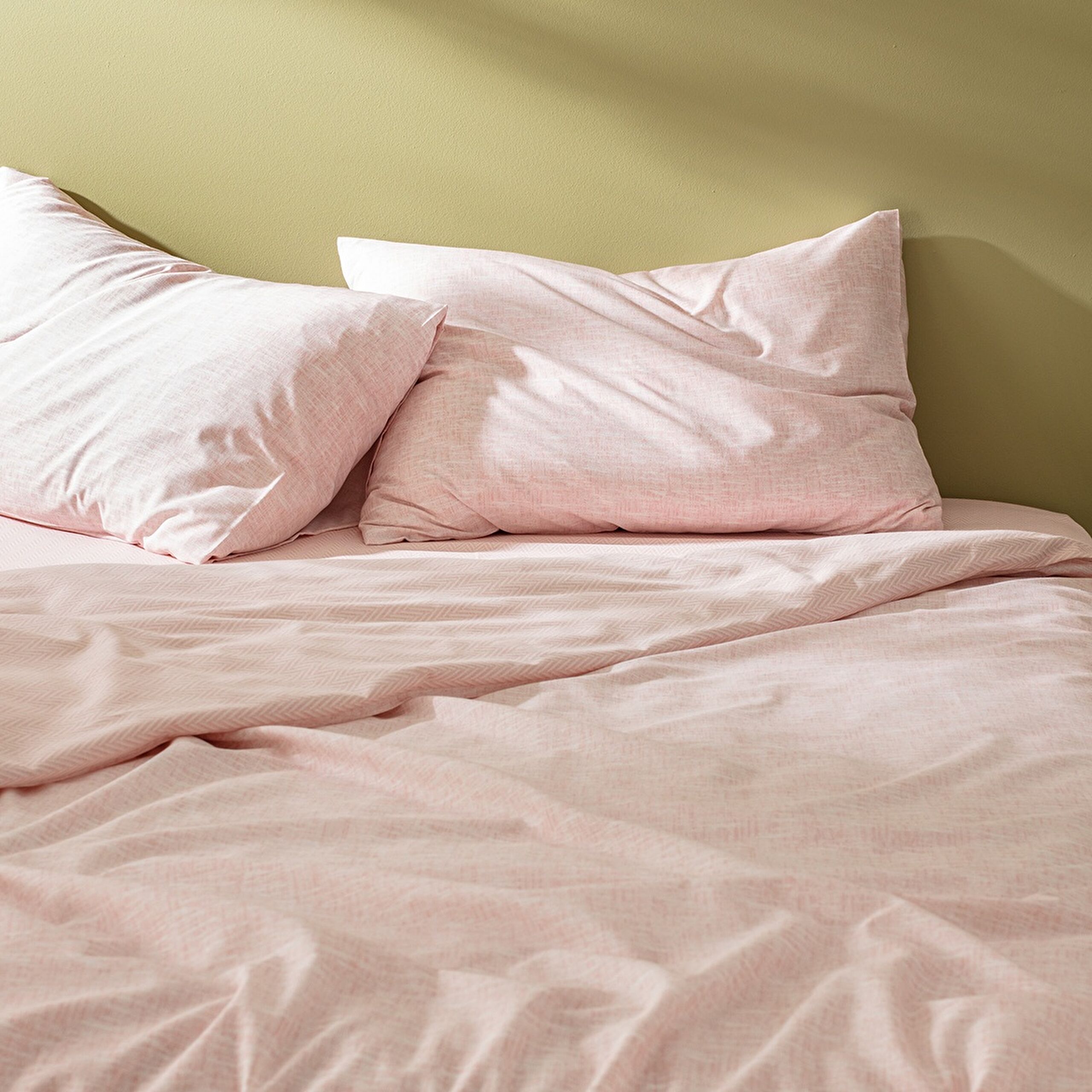 Ensemble de housse de couette imprimé en coton taille king Juin - Poudre - 1