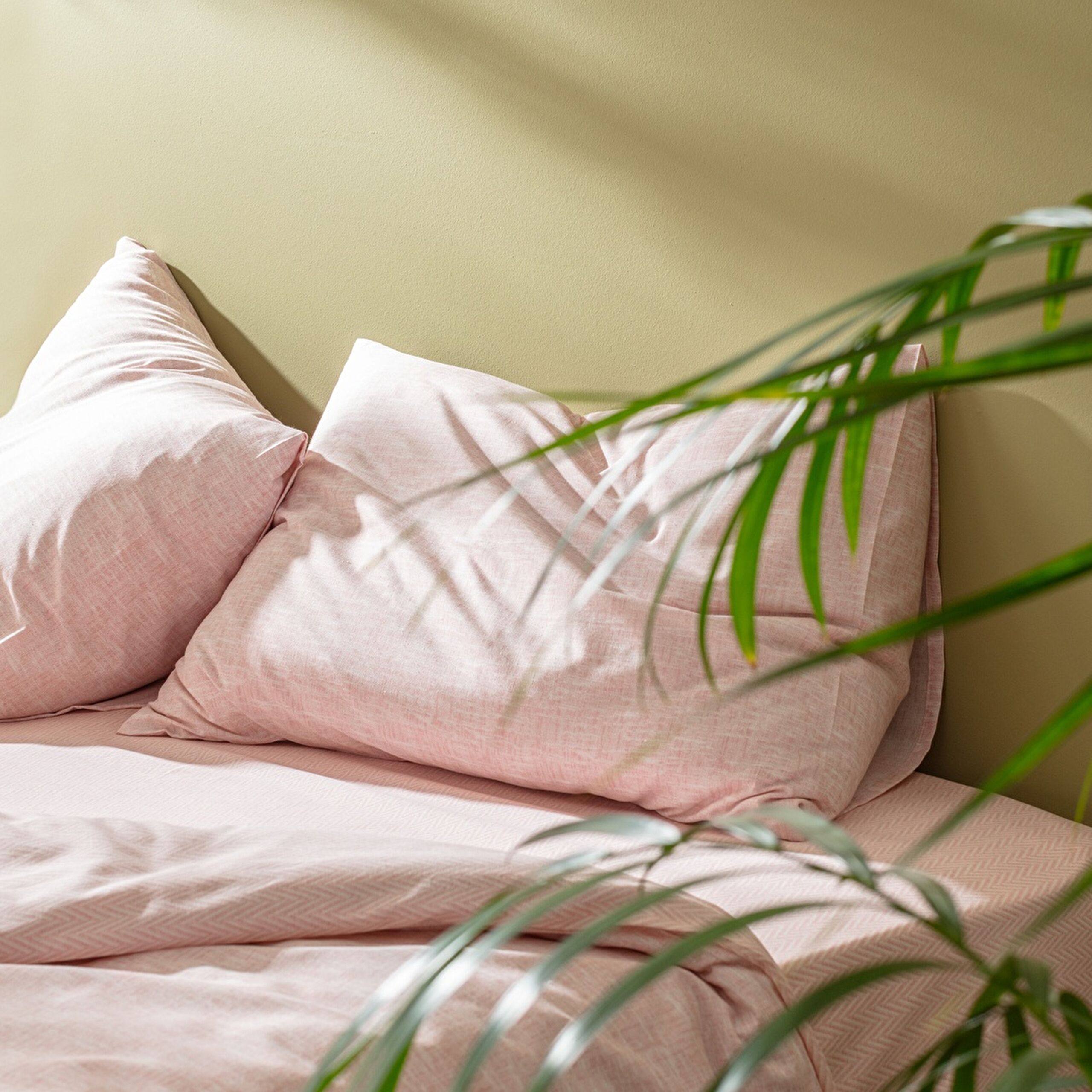 Ensemble de housse de couette imprimé en coton taille king Juin - Poudre - 2