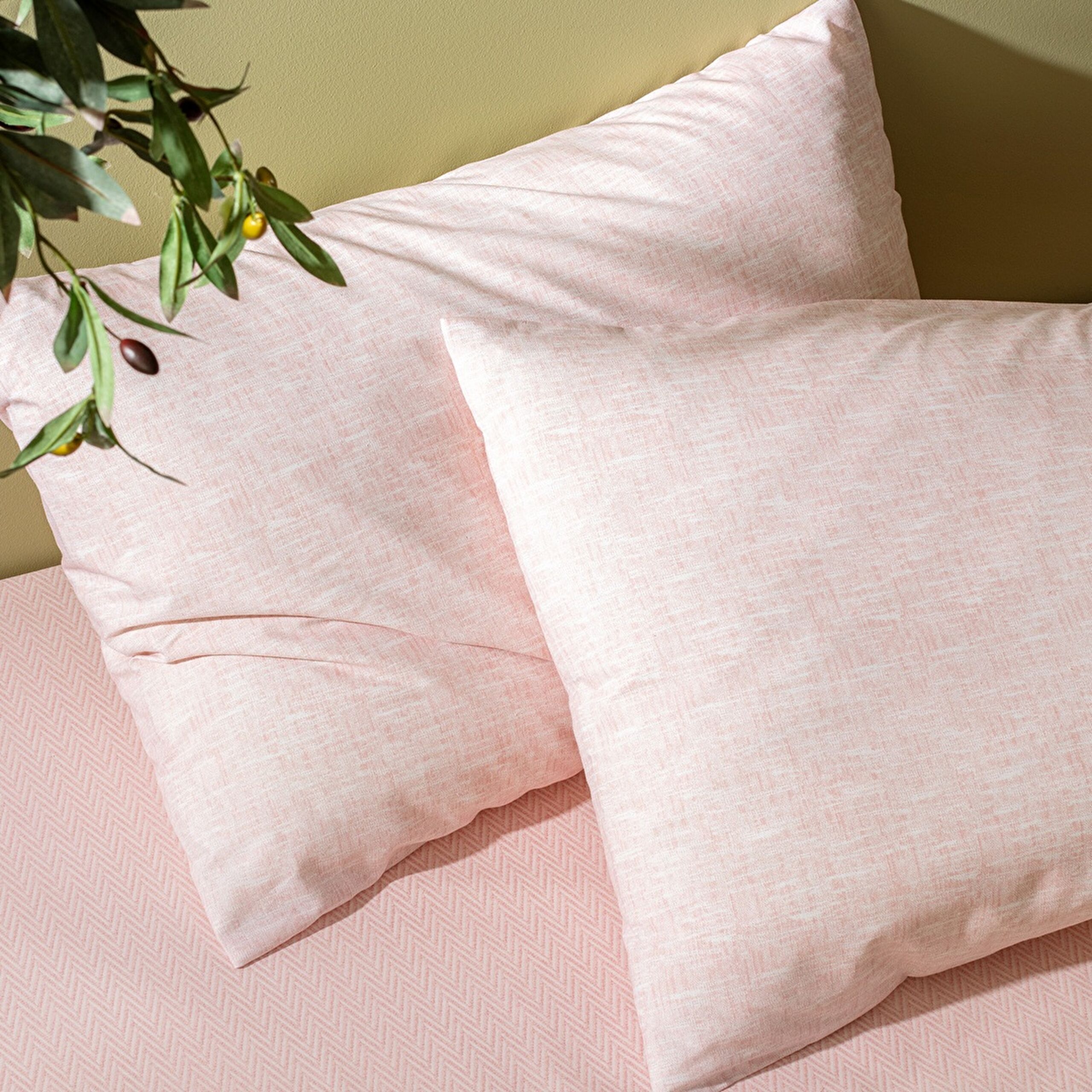 Ensemble de housse de couette imprimé en coton taille king Juin - Poudre - 4