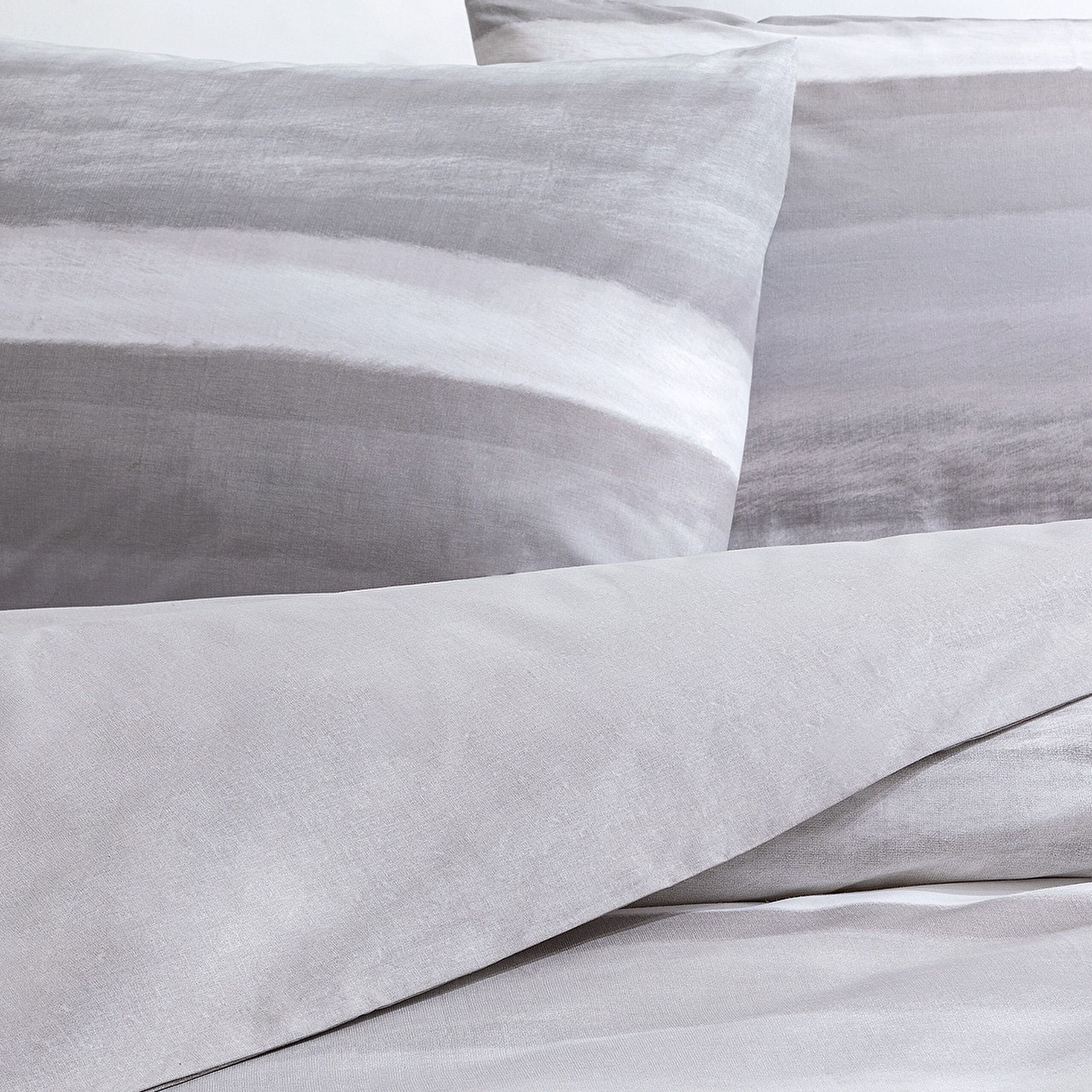 Ensemble de housse de couette imprimé en coton King Size Noun - Gris - 1