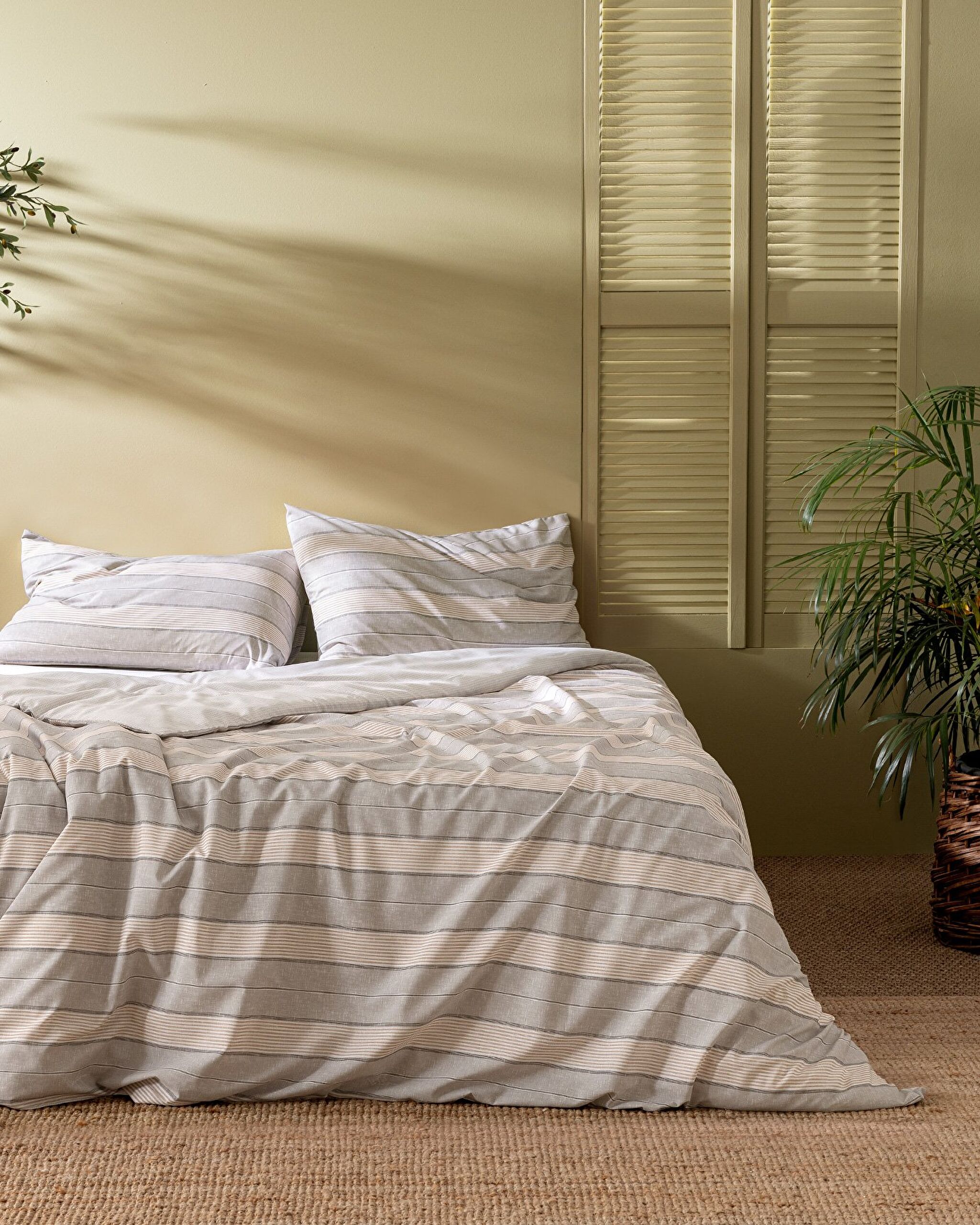 Marc King-Size-Bettbezug-Set aus Baumwolle mit Bedruckung – Grau/Beige - 0