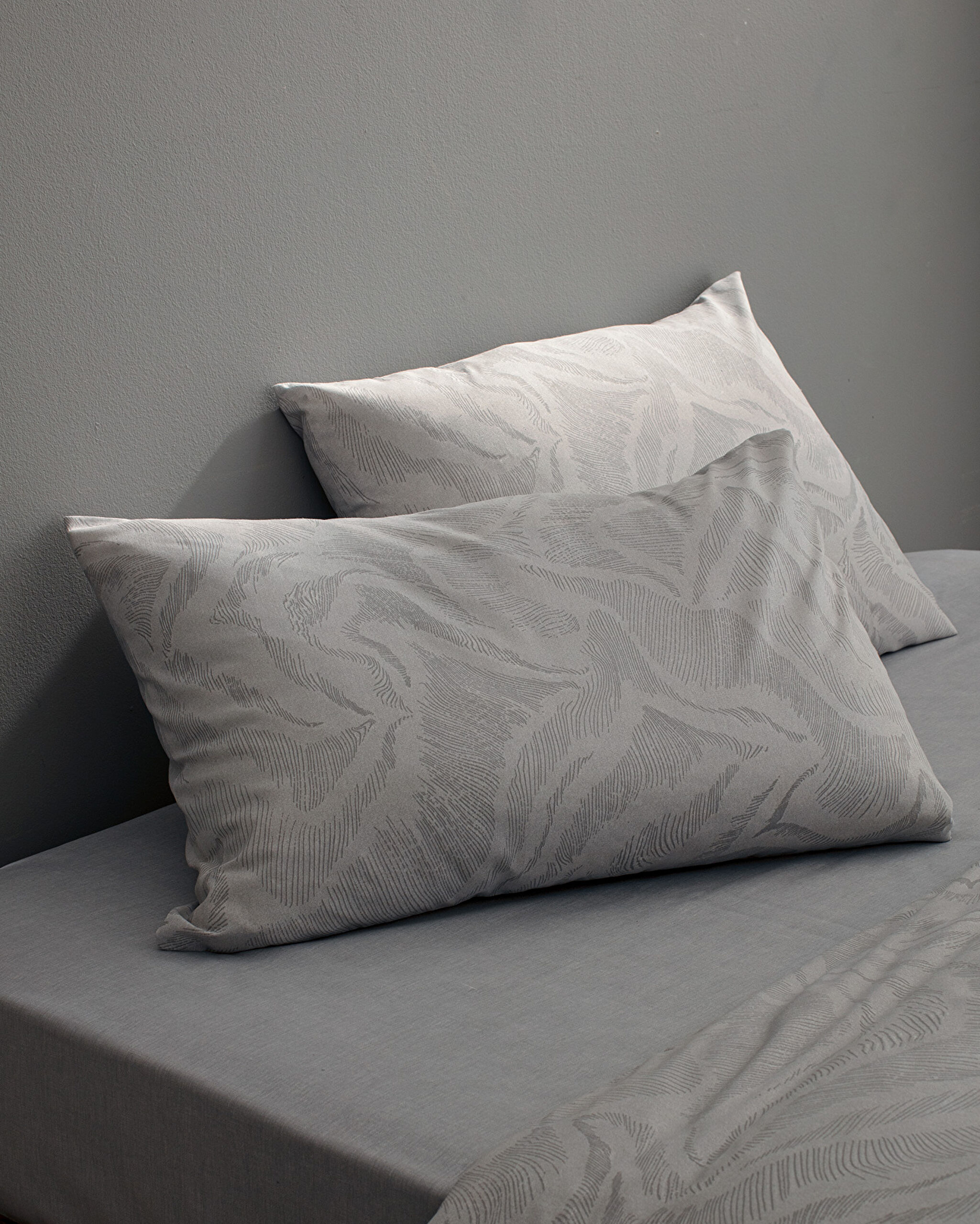 Coyan King Size Pamuklu Baskılı Nevresim Takımı - Gri - 2