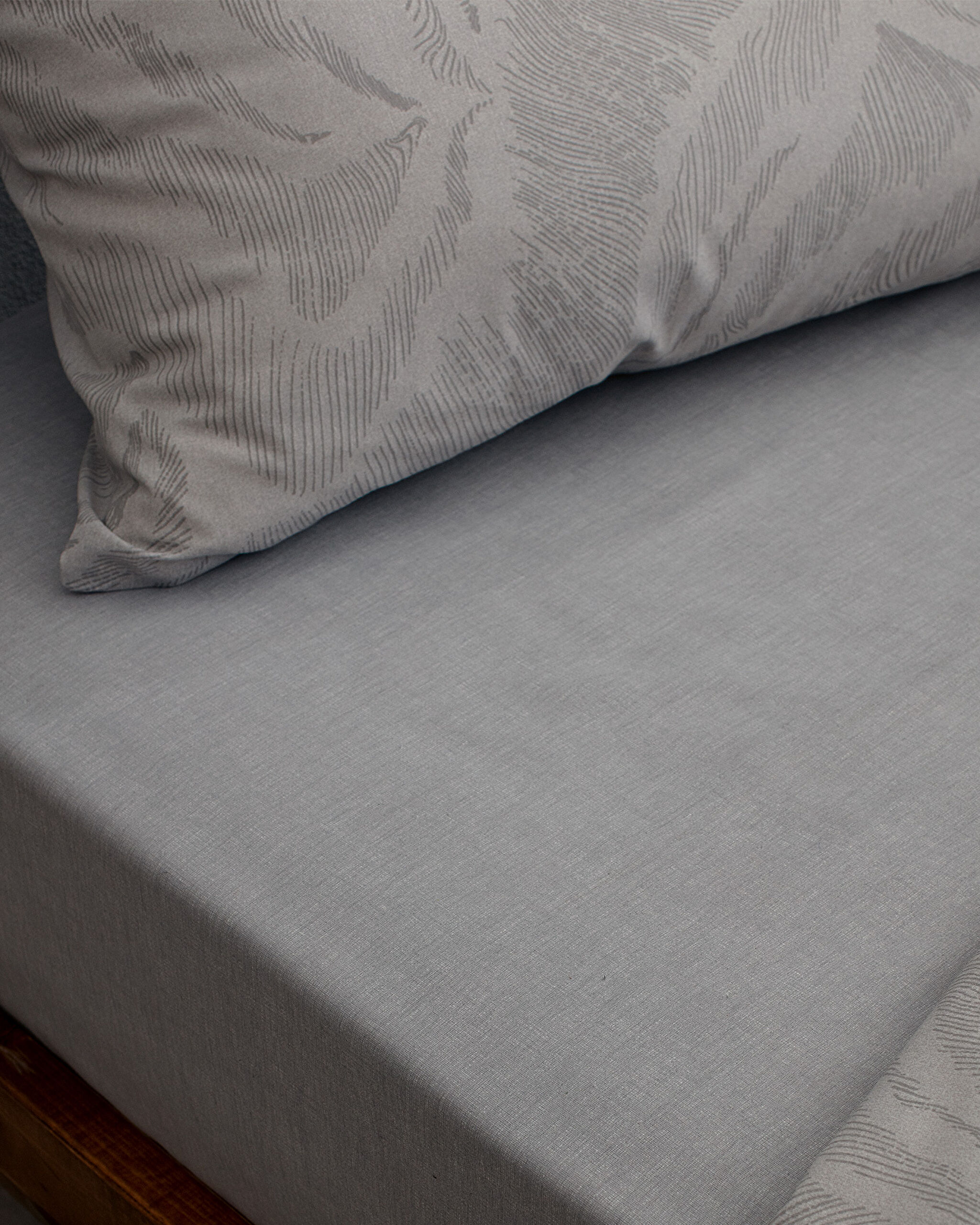 Coyan King Size Pamuklu Baskılı Nevresim Takımı - Gri - 3