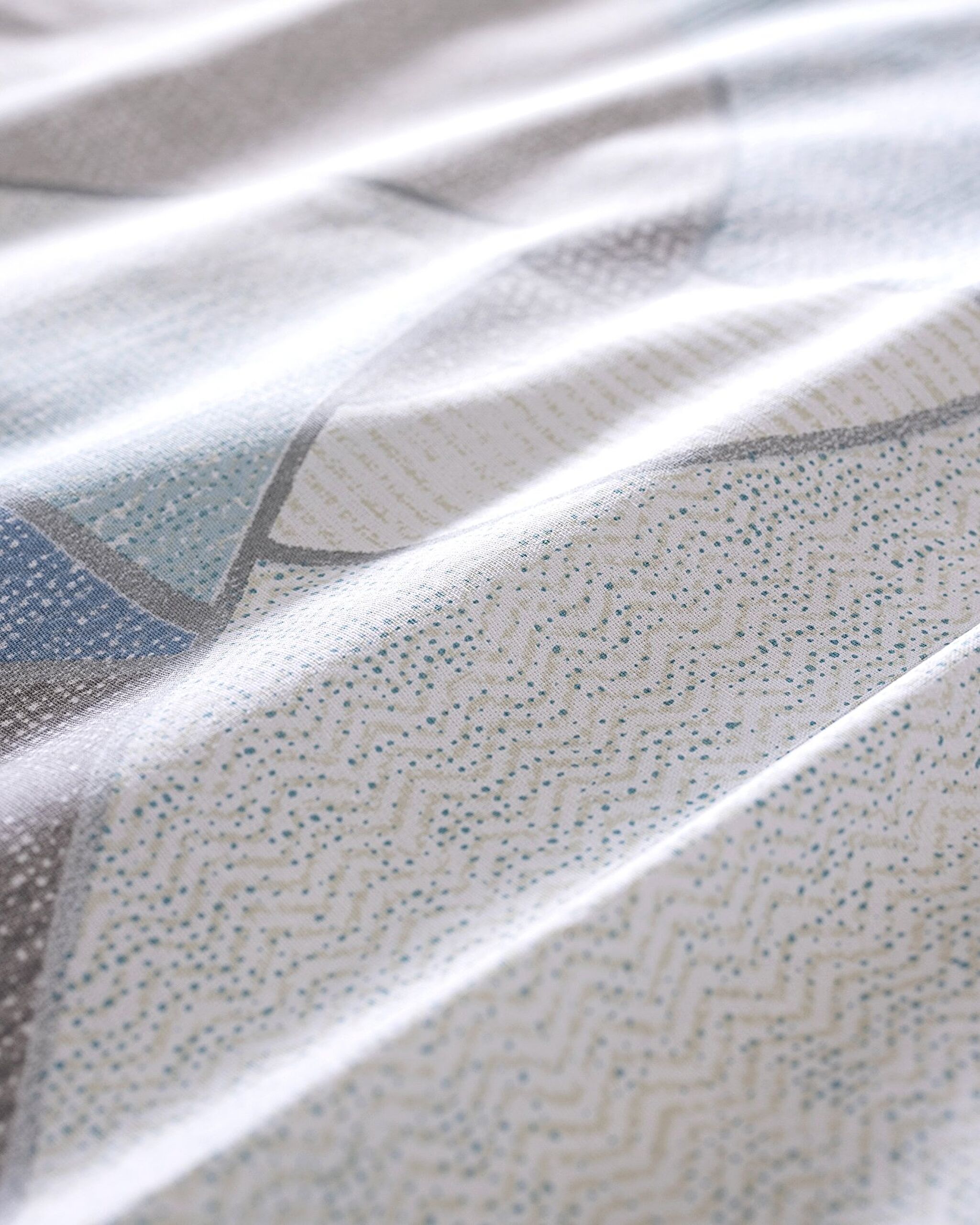 Ensemble de housse de couette imprimé en coton King Size Achille - Turquoise - 3