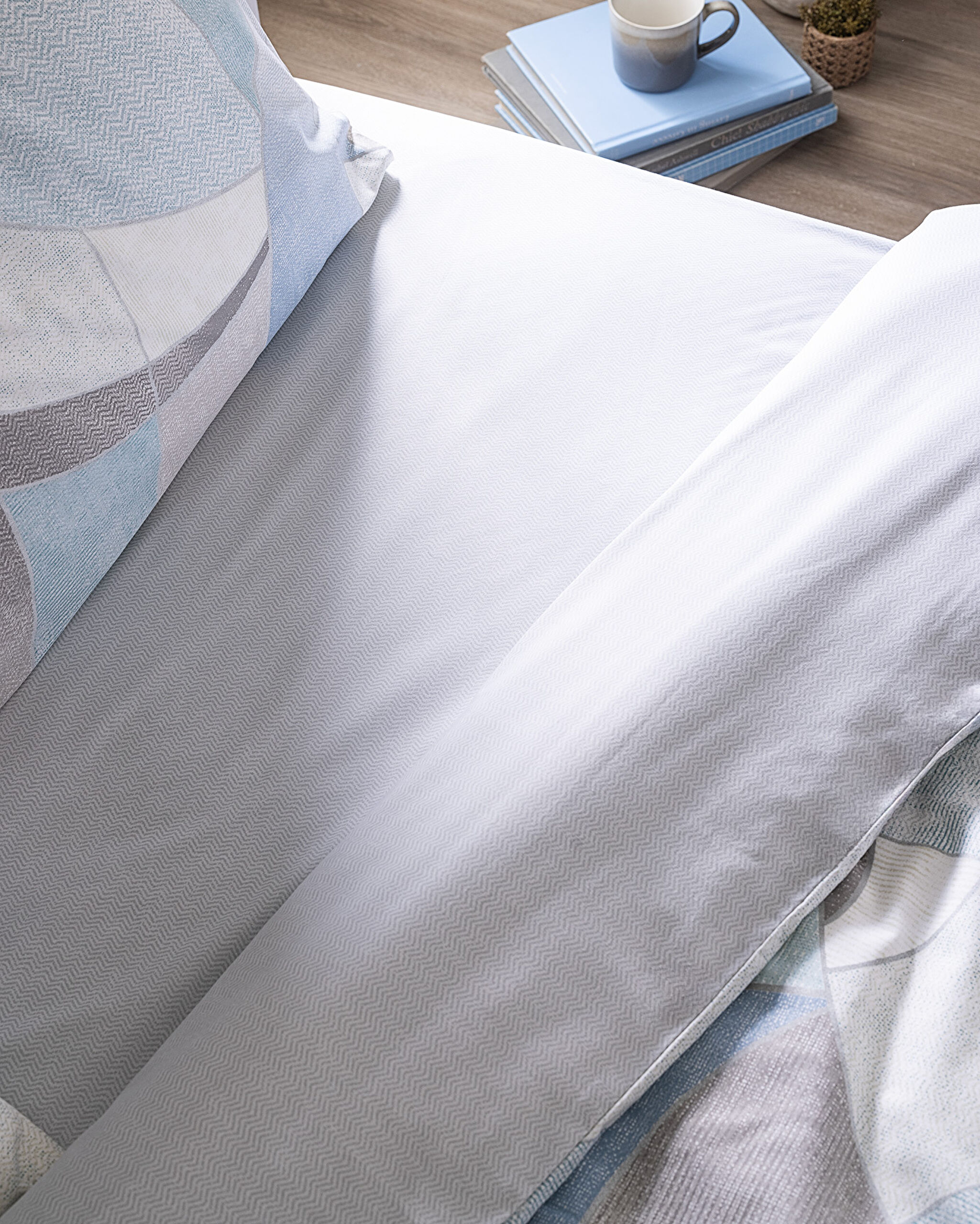 Ensemble de housse de couette imprimé en coton King Size Achille - Turquoise - 5