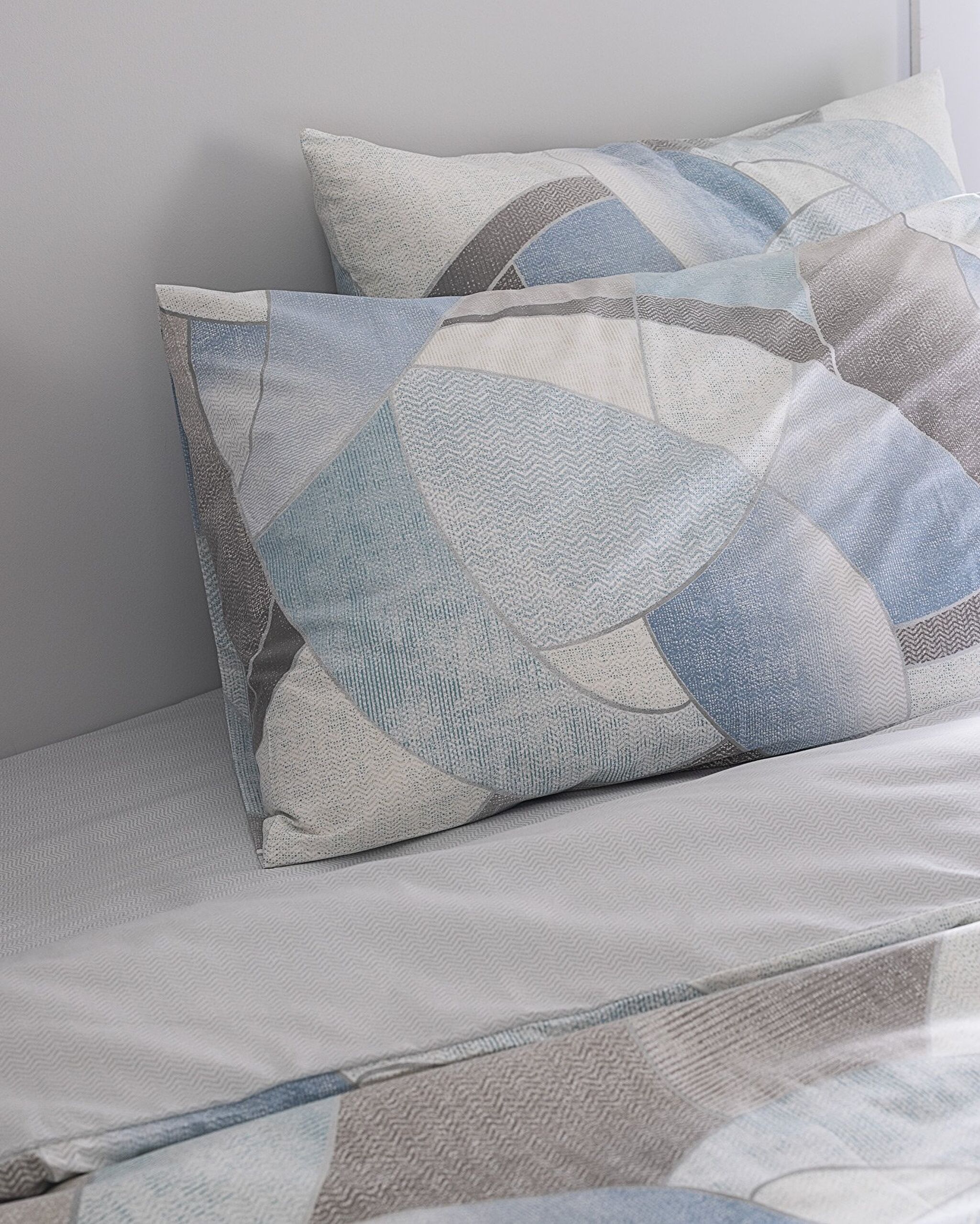 Ensemble de housse de couette imprimé en coton King Size Achille - Turquoise - 6