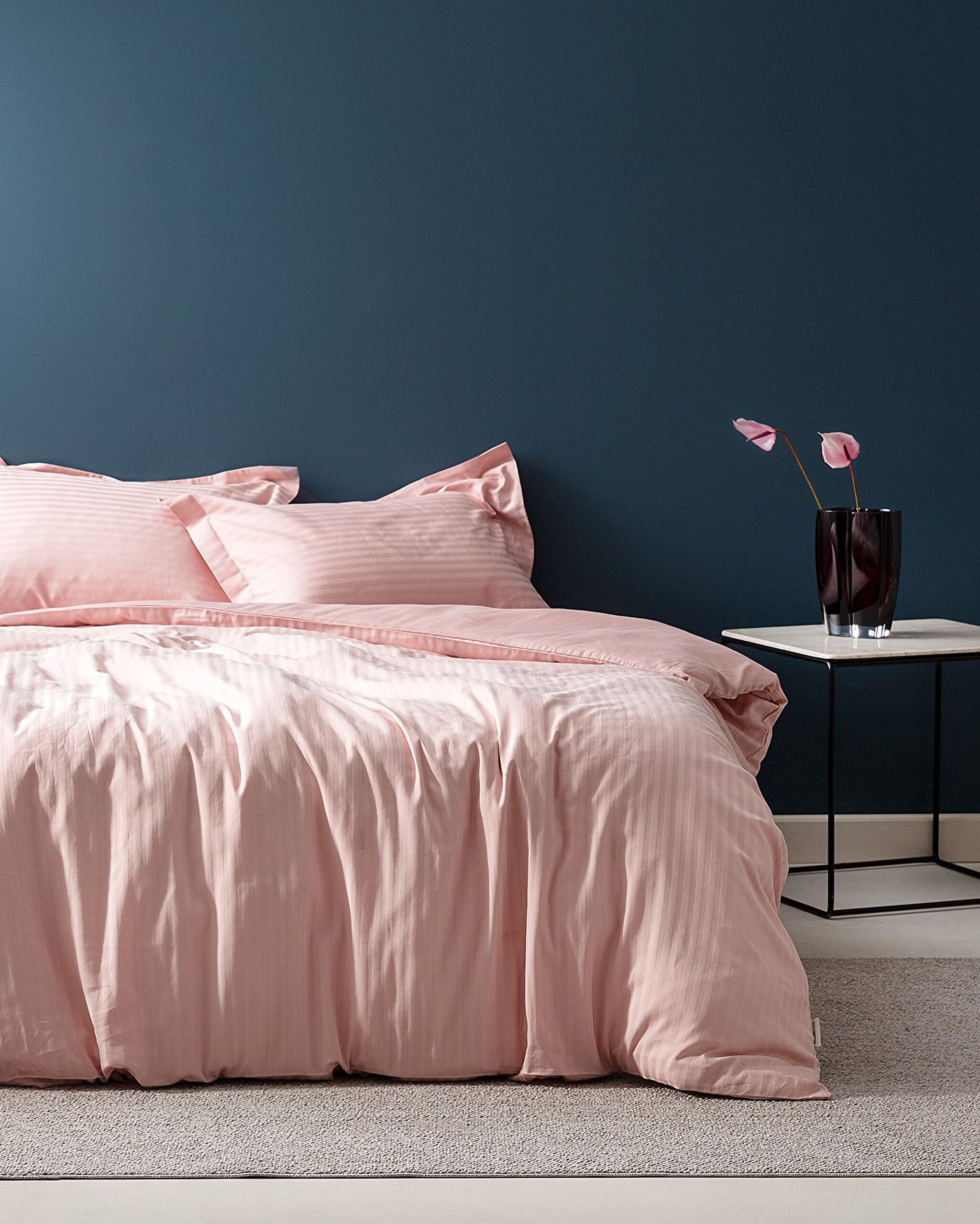 Parure de lit Elicia Super King Size en satin rayé - 0