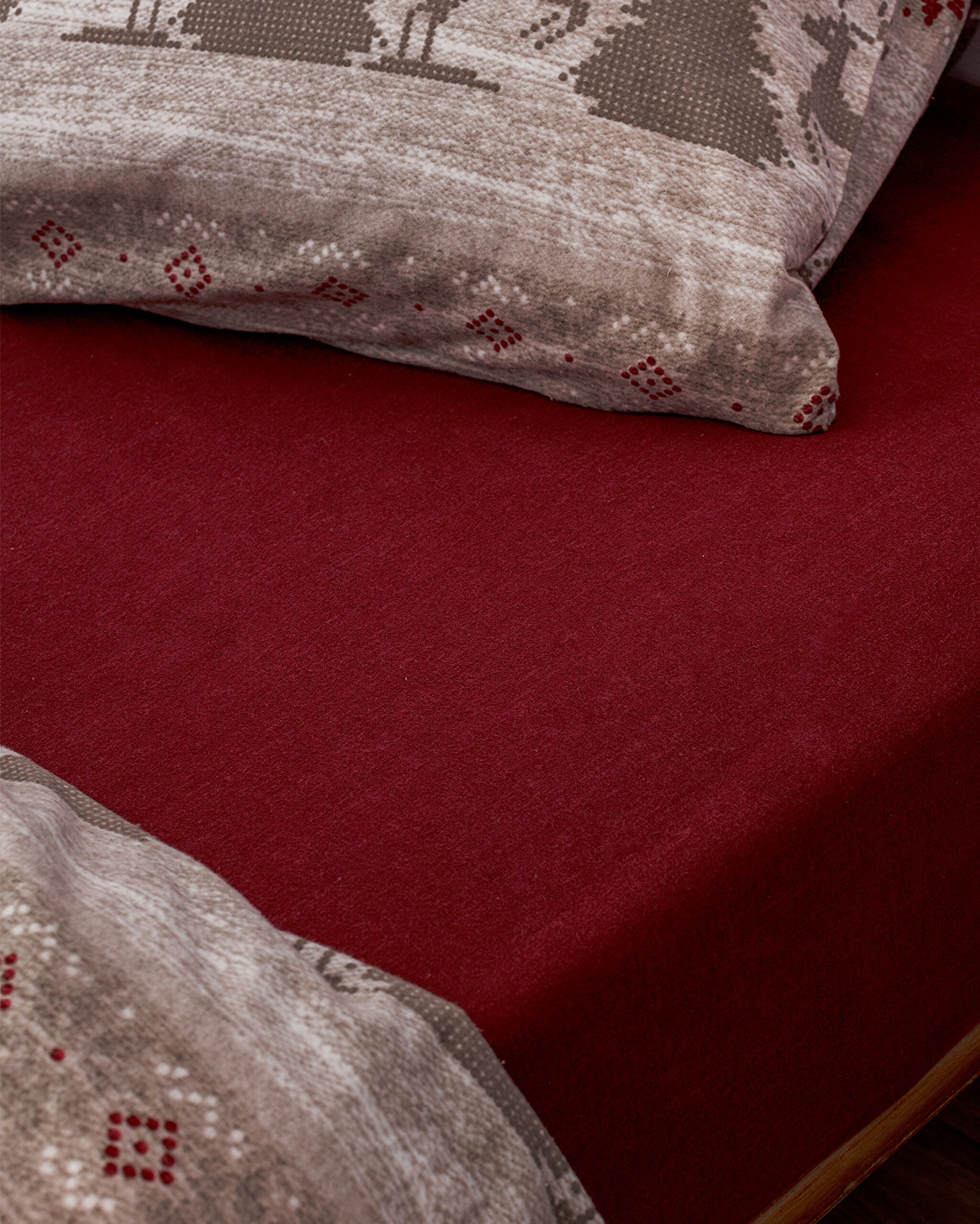 Vixien Super King Size 100% Cotton Flannel Duvet Cover Set - Beige - 3