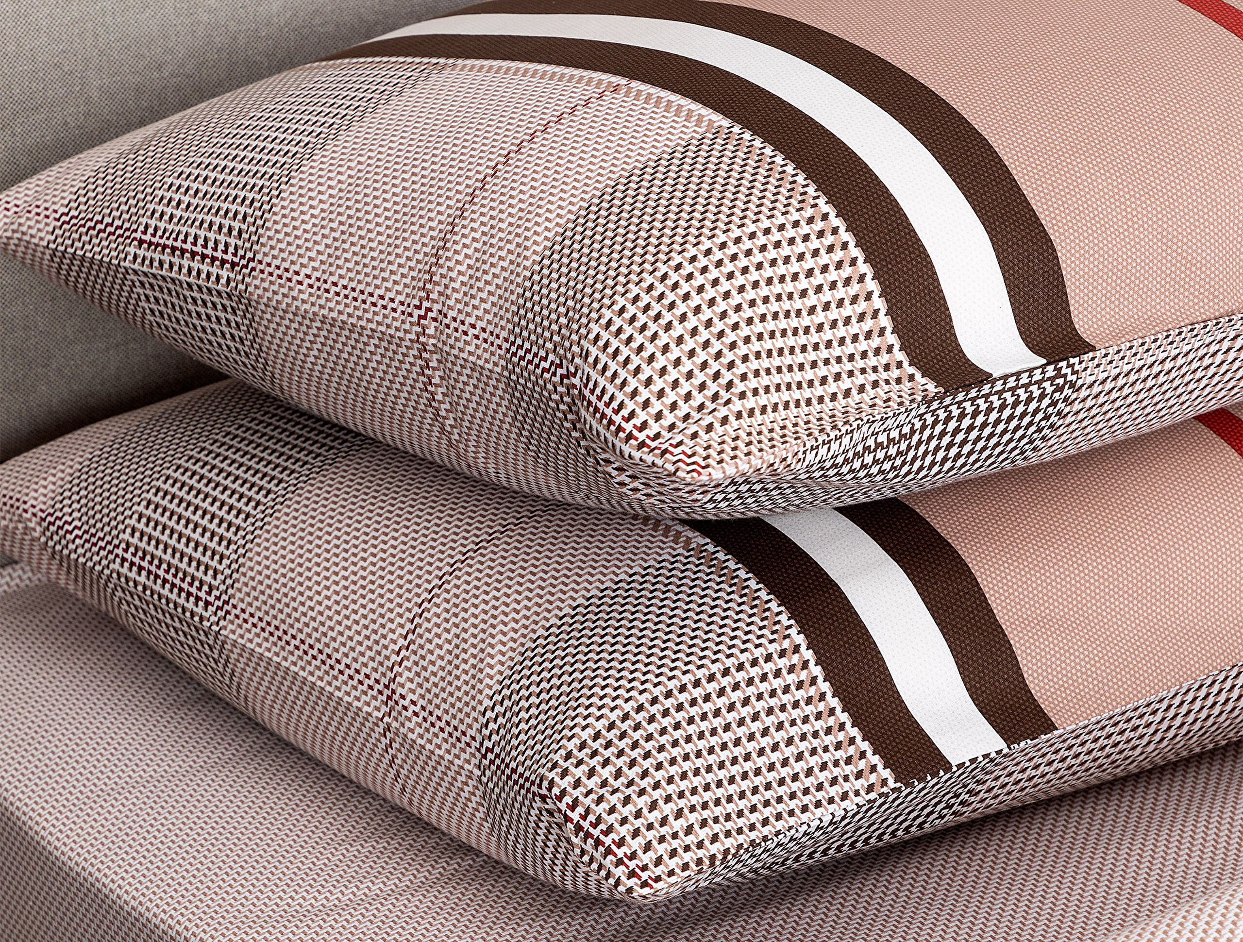 Ensemble de housse de couette Ranforce 100 % coton imprimé simple Leeroy - Marron - 4