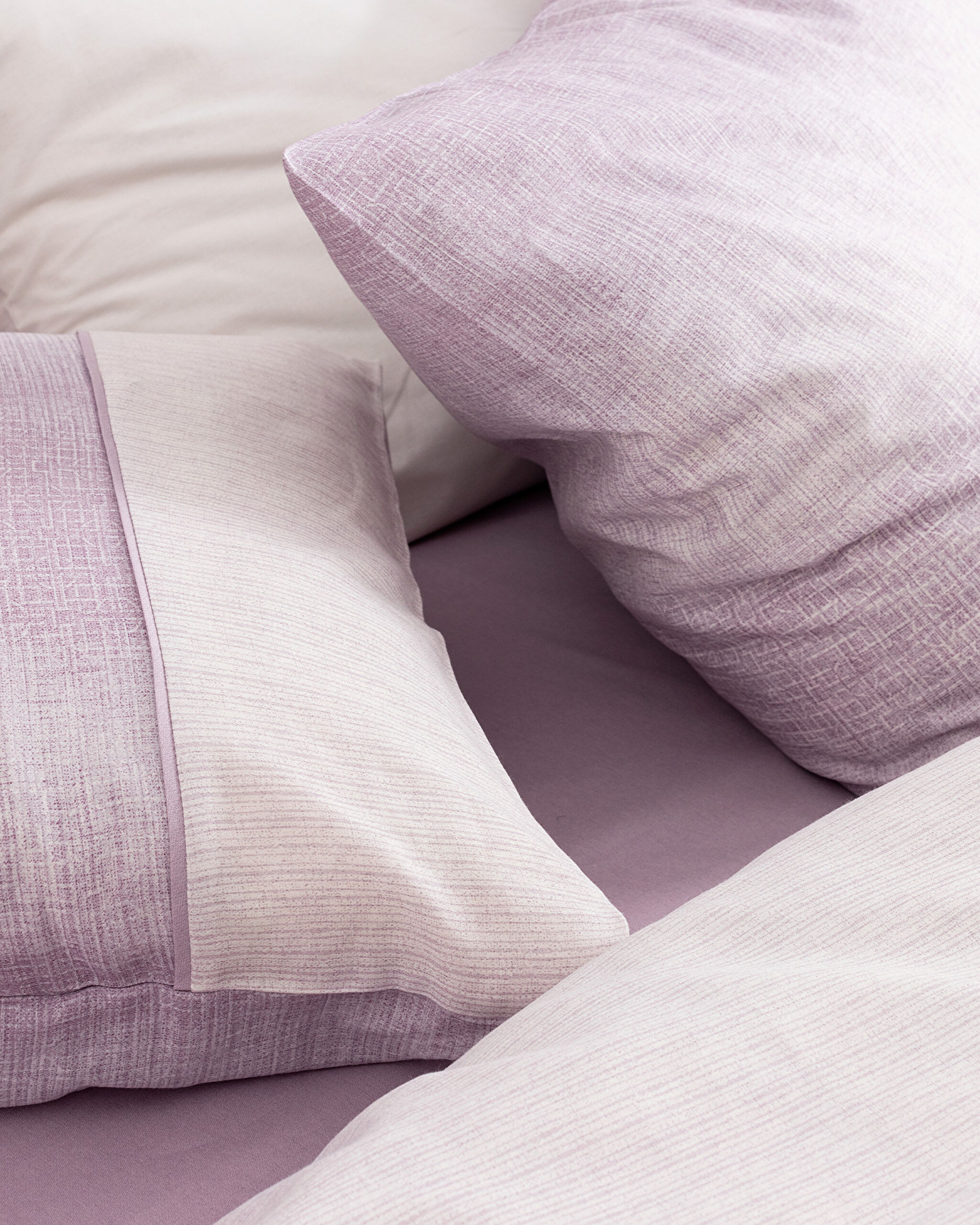 Ensemble de housse de couette imprimée en crêpe Madame Coco 100 % coton Adelya - Prune - 4