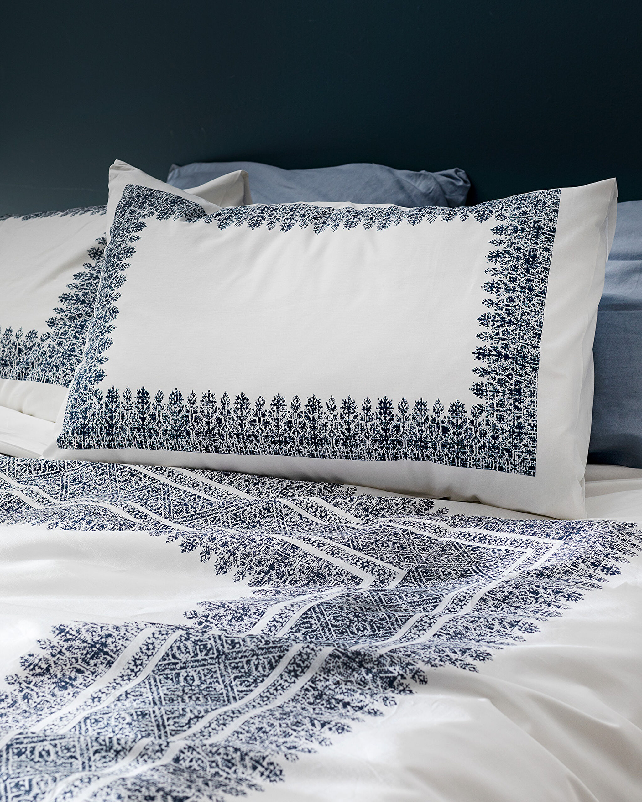 Ensemble de housse de couette simple Serre - Bleu marine - 2