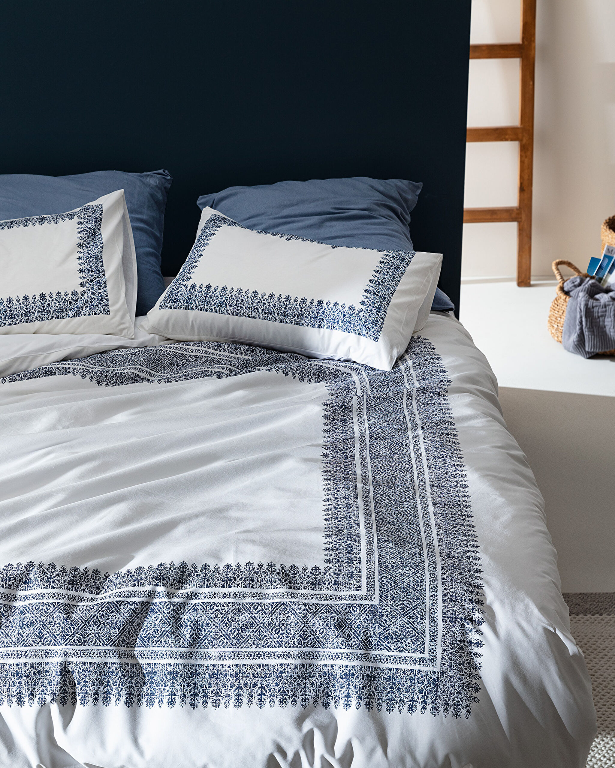 Ensemble de housse de couette simple Serre - Bleu marine - 0