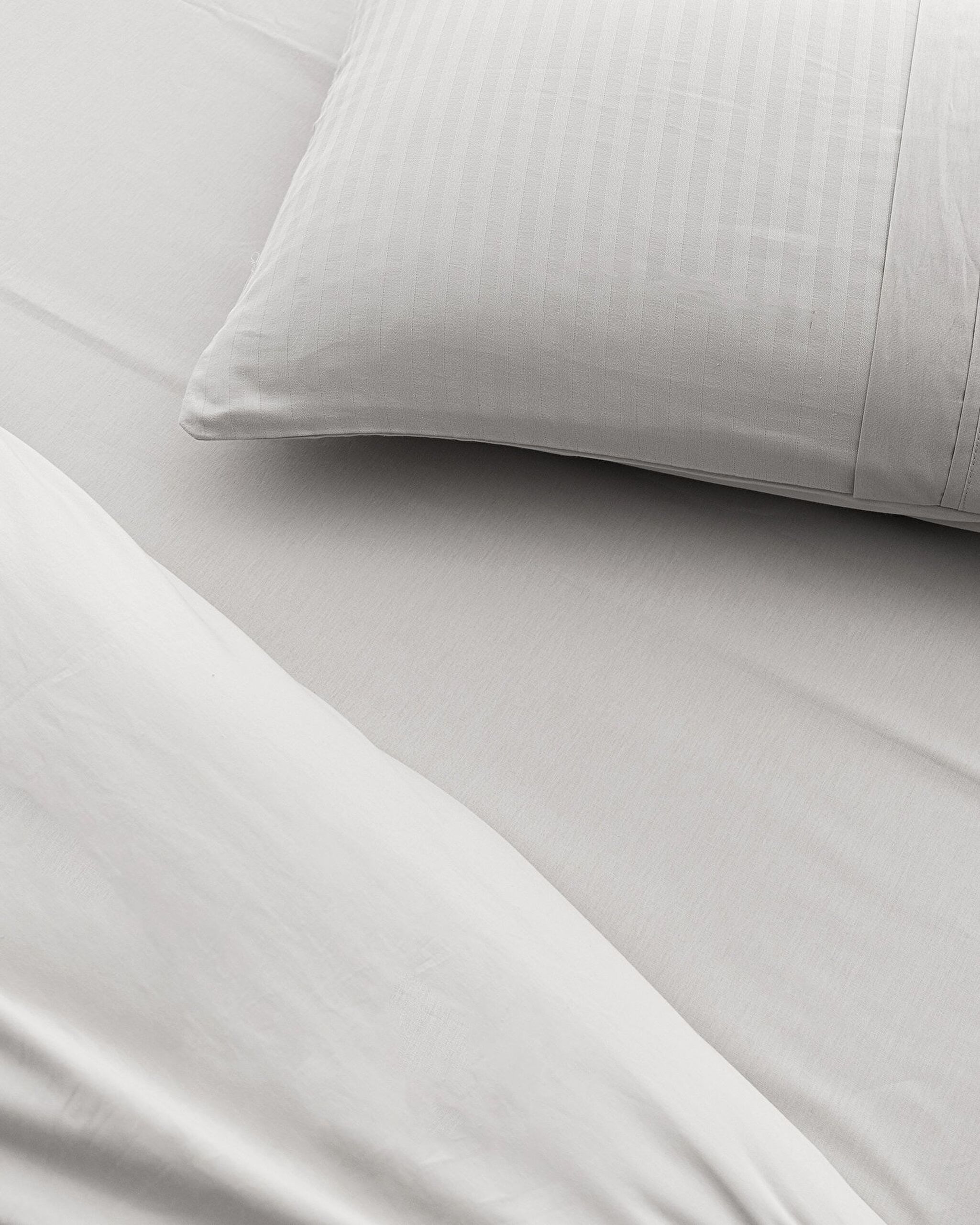 Adrien Tek Kişilik Çizgili Kapaklı Nevresim Takımı - Gri - 2