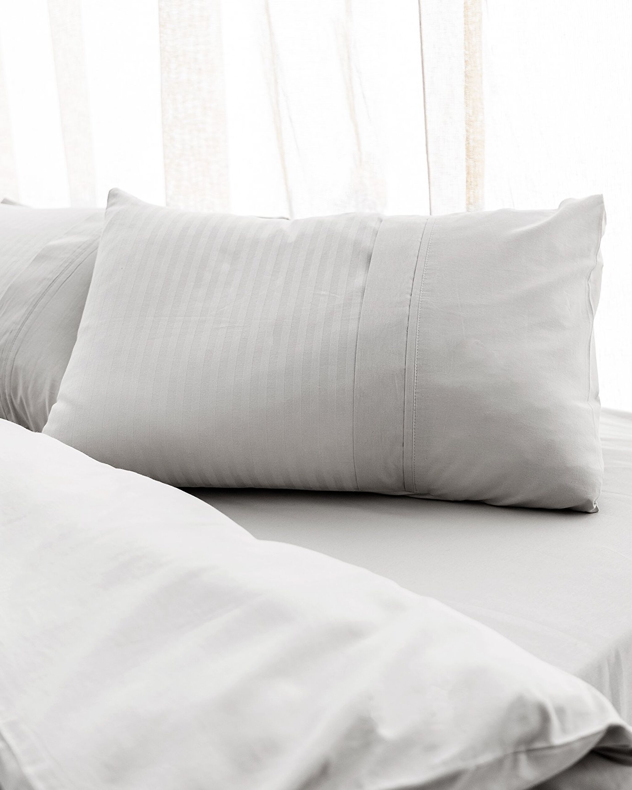 Adrien Tek Kişilik Çizgili Kapaklı Nevresim Takımı - Gri - 3