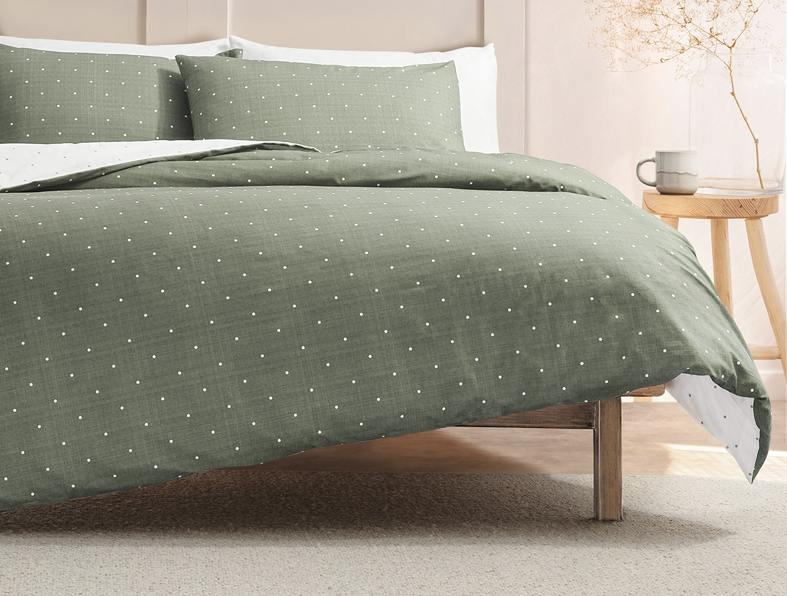 Ensemble de housse de couette Ranforce imprimé simple Brie élastique - 0