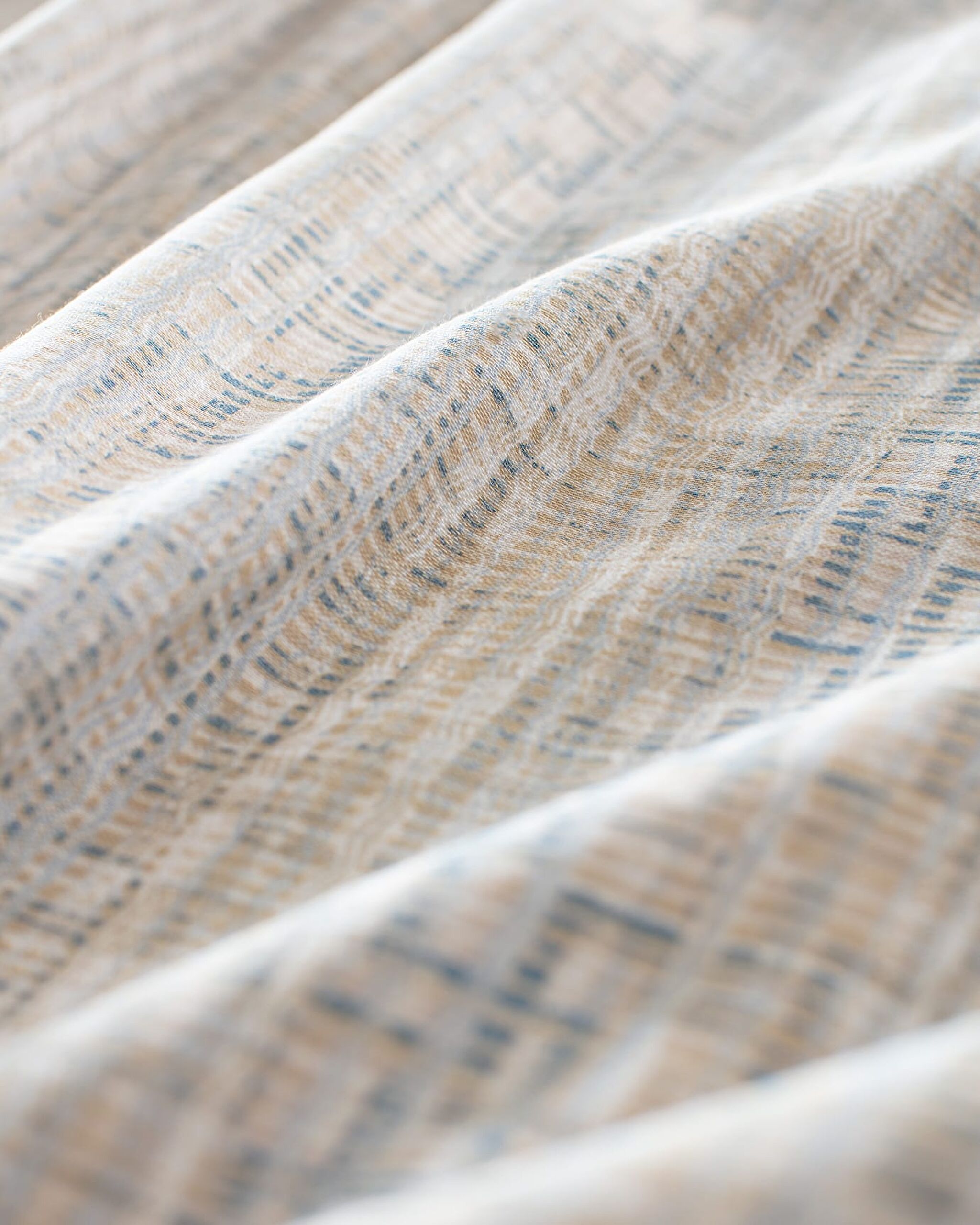 Burnel Single 100% Cotton Madame Coco Crep Printed Duvet Cover Set - Blue/Beige - 4