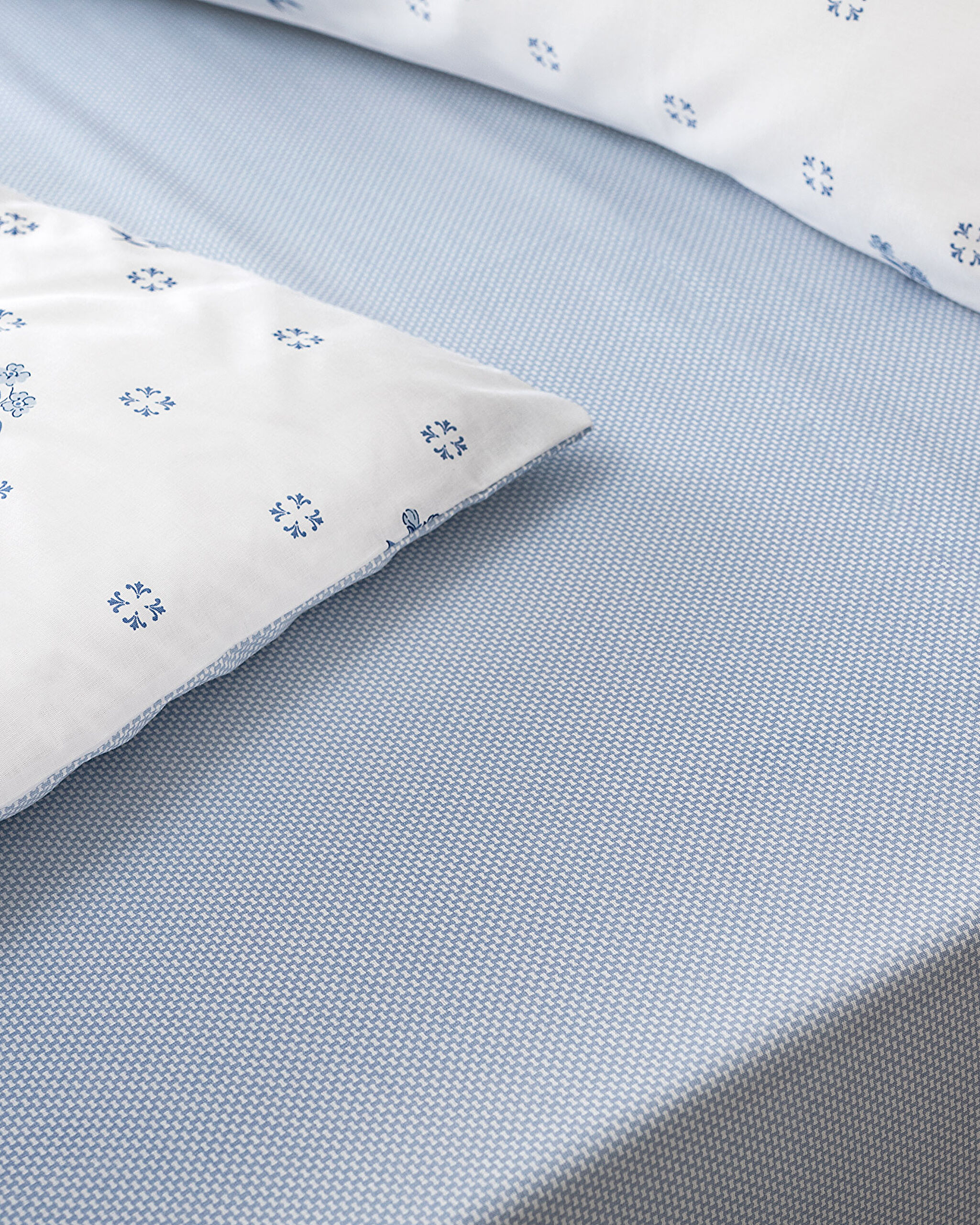 Ensemble de housse de couette imprimée Ranforce taille simple Dace avec draps élastiques - Bleu - 3