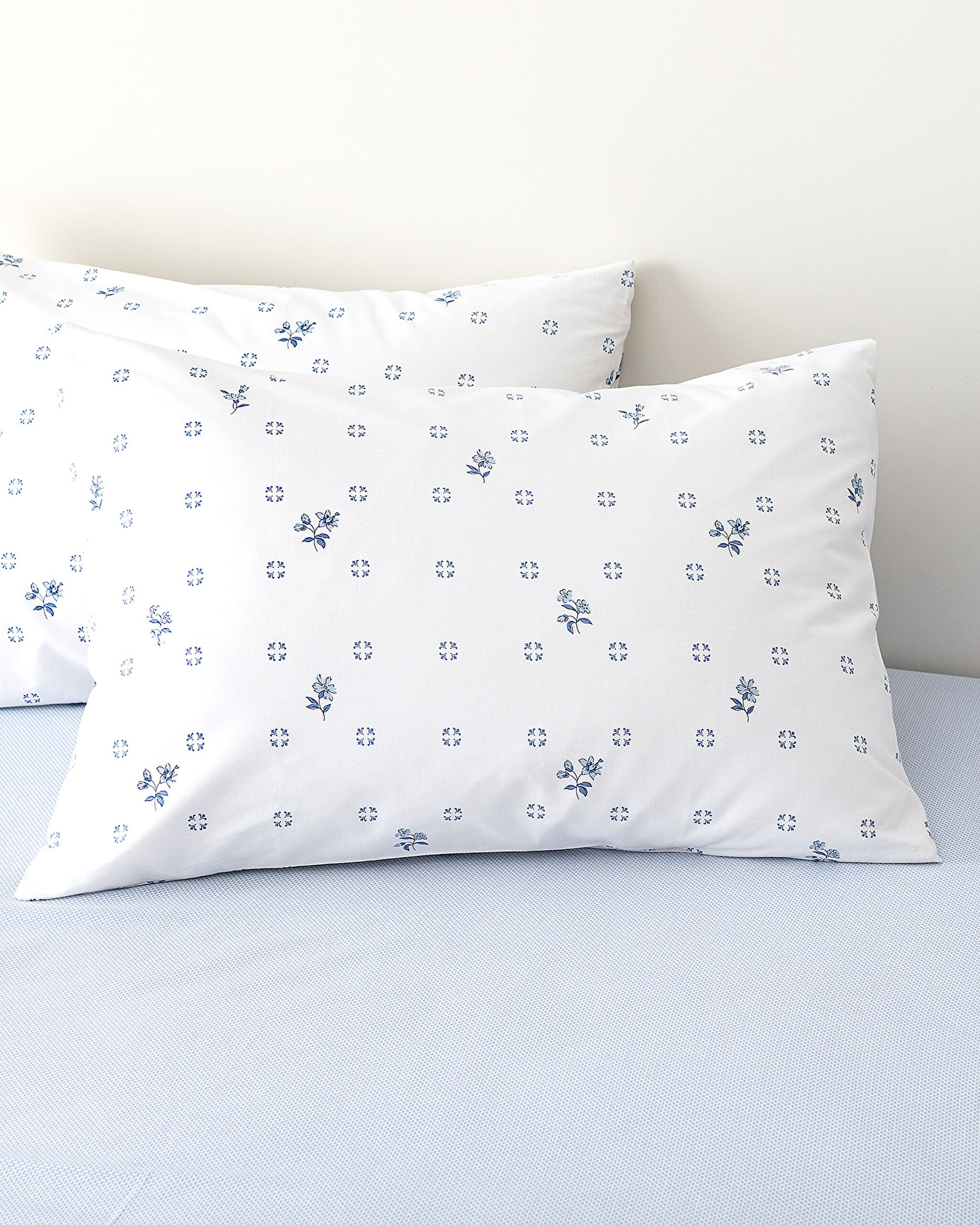 Ensemble de housse de couette imprimée Ranforce taille simple Dace avec draps élastiques - Bleu - 4