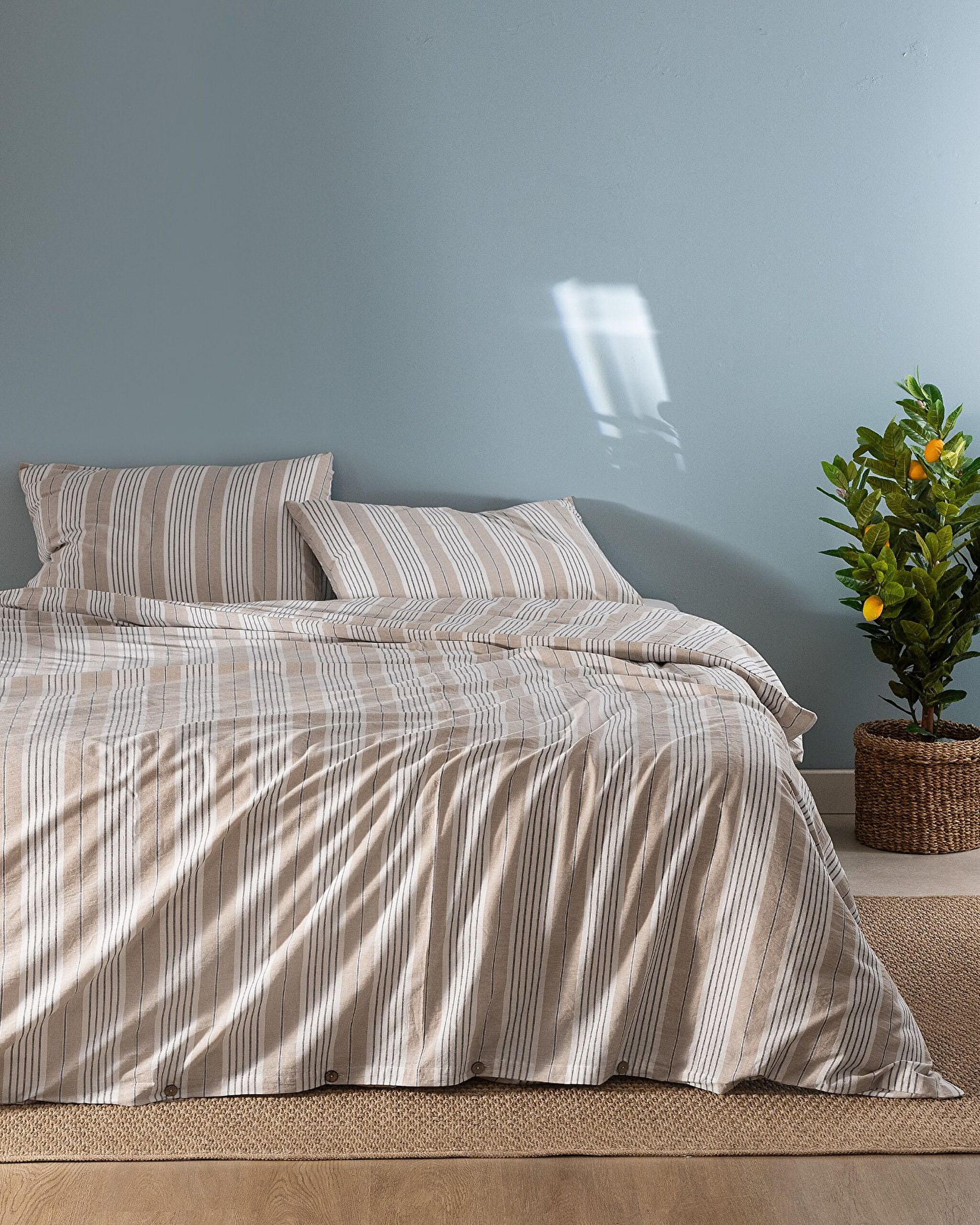 Ensemble de housse de couette teint en fil simple Darvell - 0