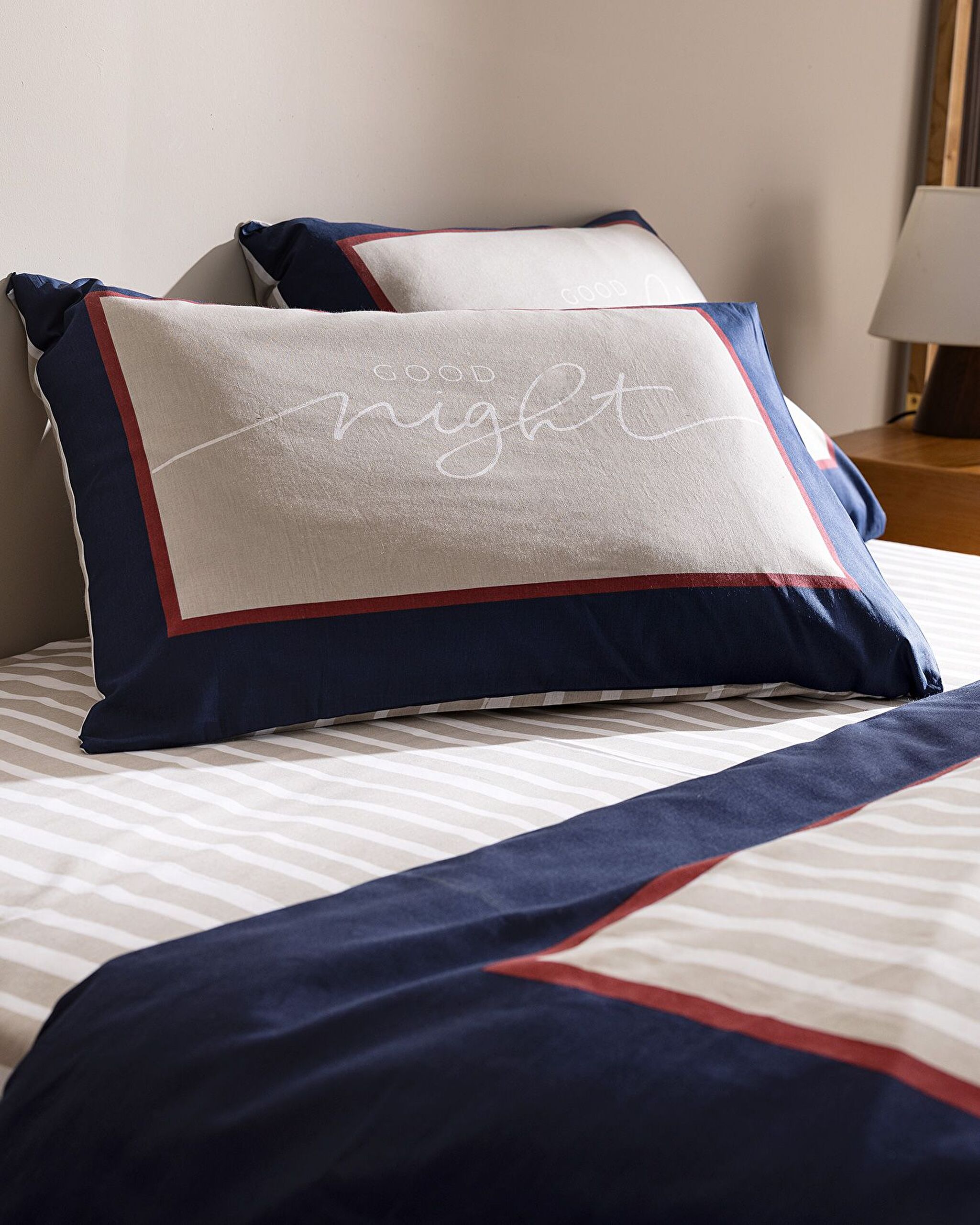 Marnay Bear Single 100 % Baumwolle Ranforce bedrucktes Bettbezug-Set – Beige - 2