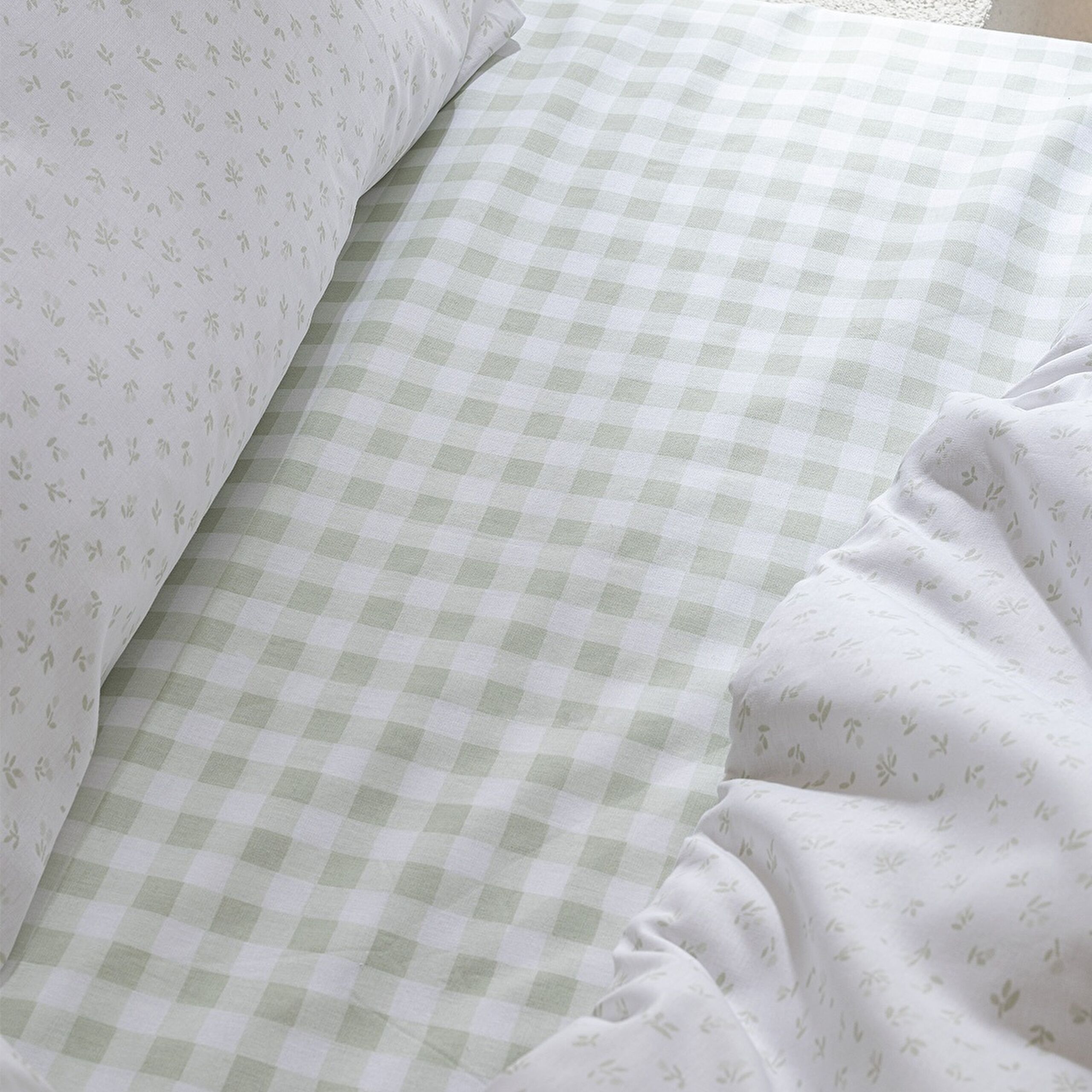 Ensemble de housse de couette imprimé Ranforce 100 % coton simple Botie - Kaki - 3