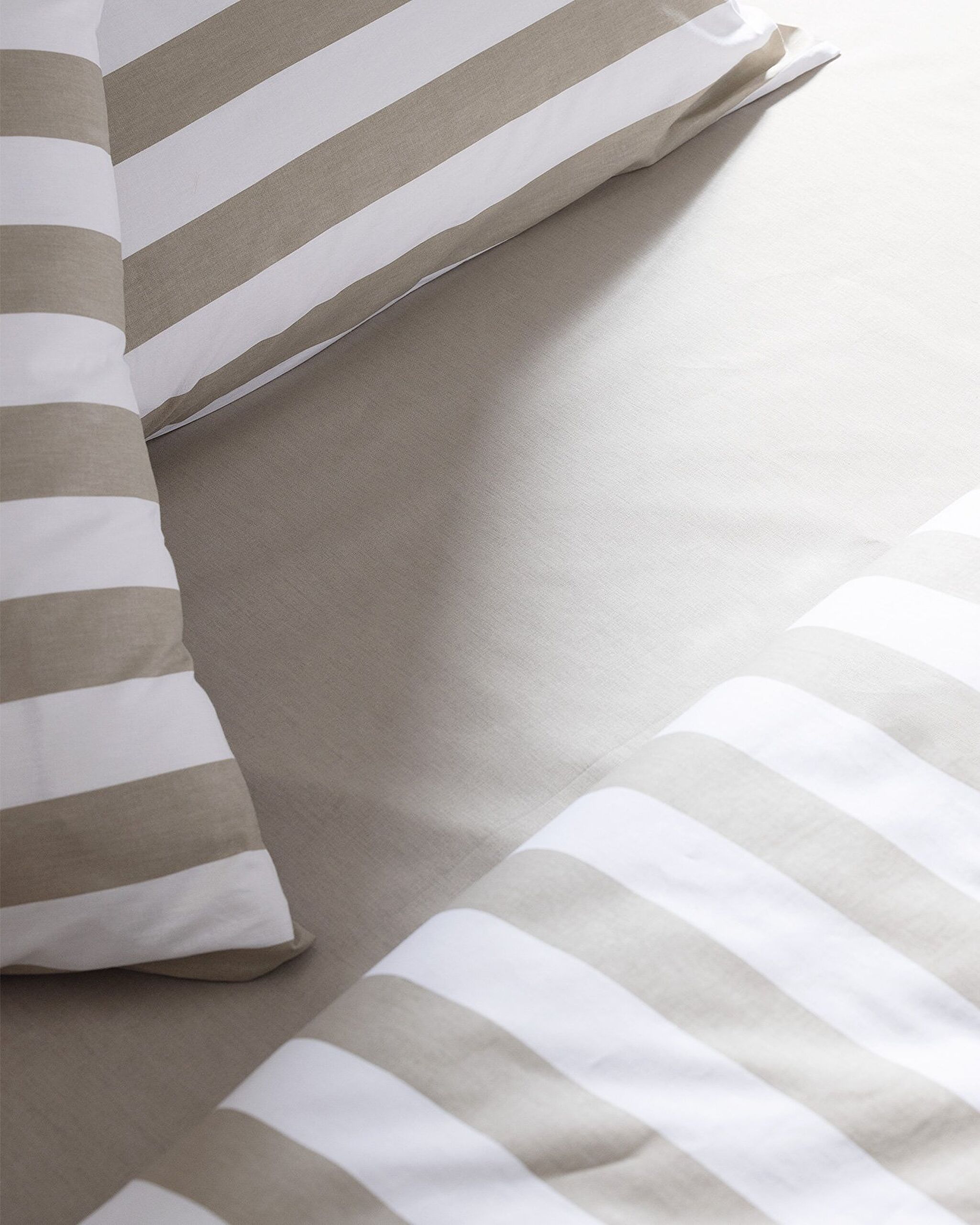 Ensemble de housse de couette imprimé Ranforce simple 100 % coton Avignon - Kaki - 3